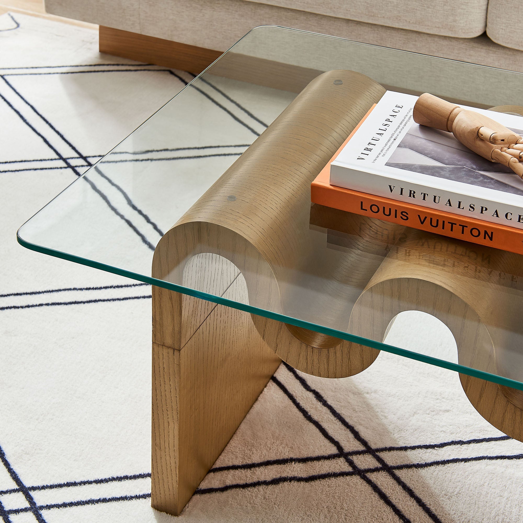 Ondine Glass Top Coffee Table