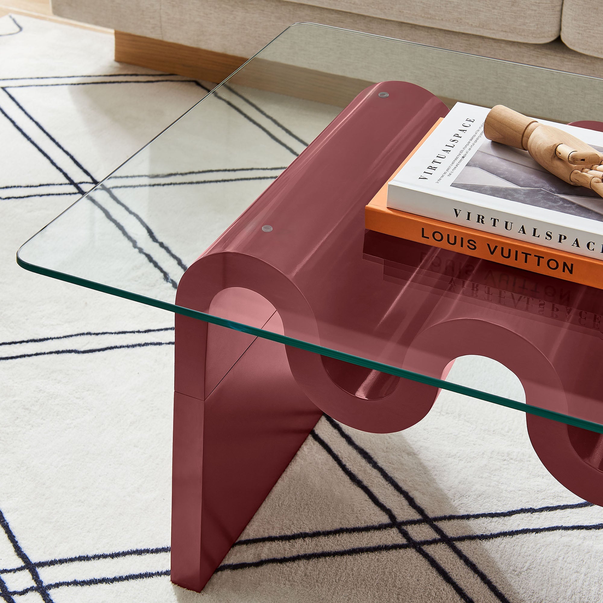 Ondine Glass Top Coffee Table