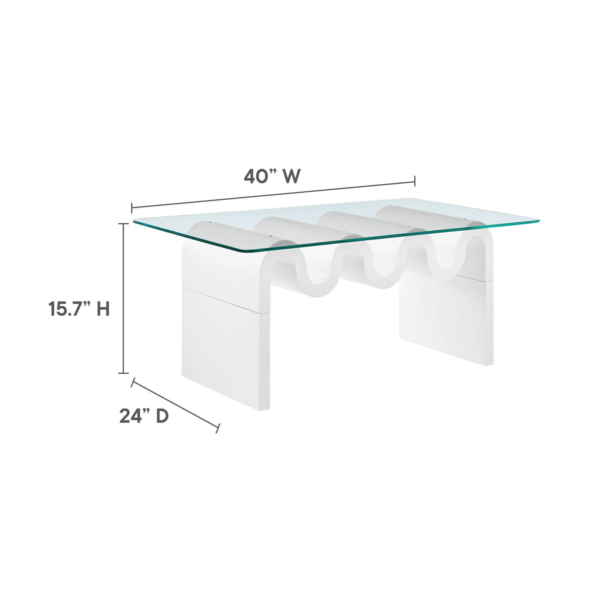 Ondine Glass Top Coffee Table