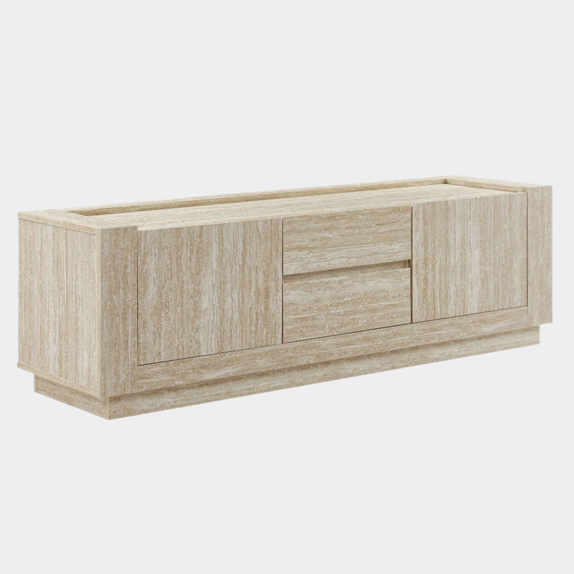 Hollis 59" Travertine TV Stand in Travertine