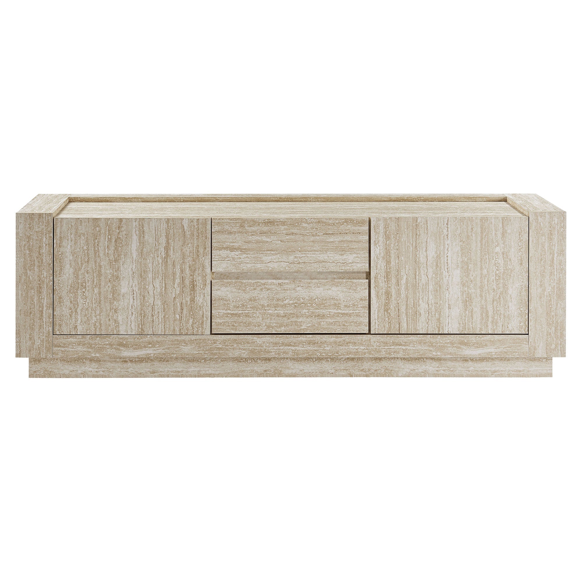 Hollis 59" Travertine TV Stand in Travertine