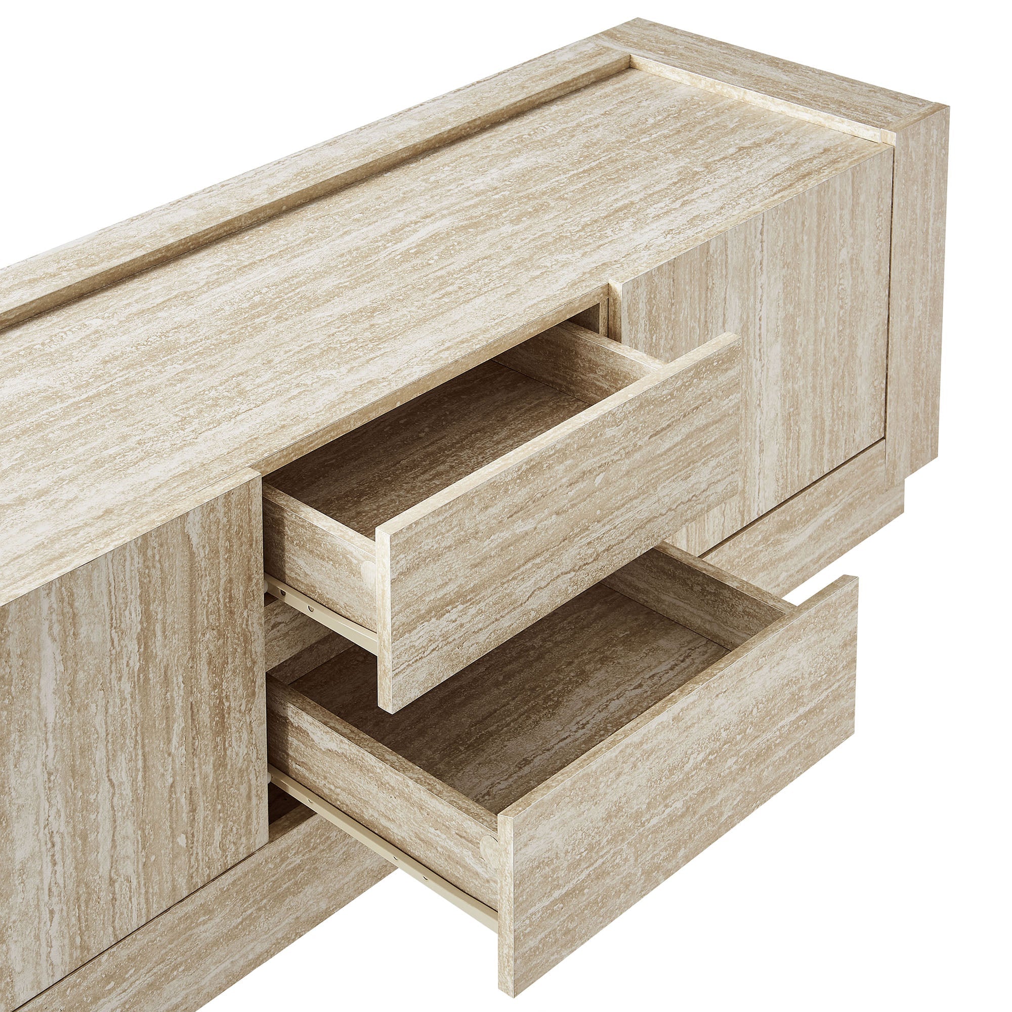 Hollis 59" Travertine TV Stand in Travertine