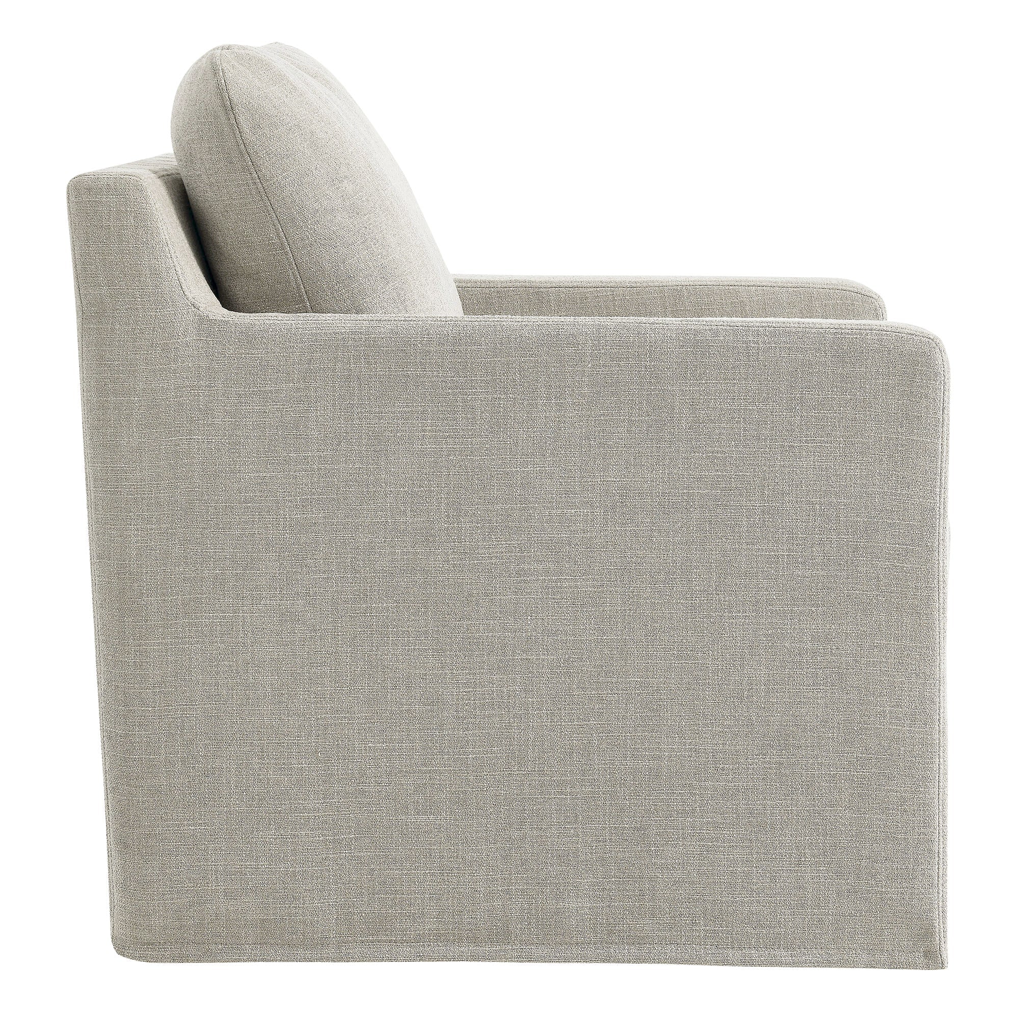 Serene Linen Slipcovered Swivel Armchair