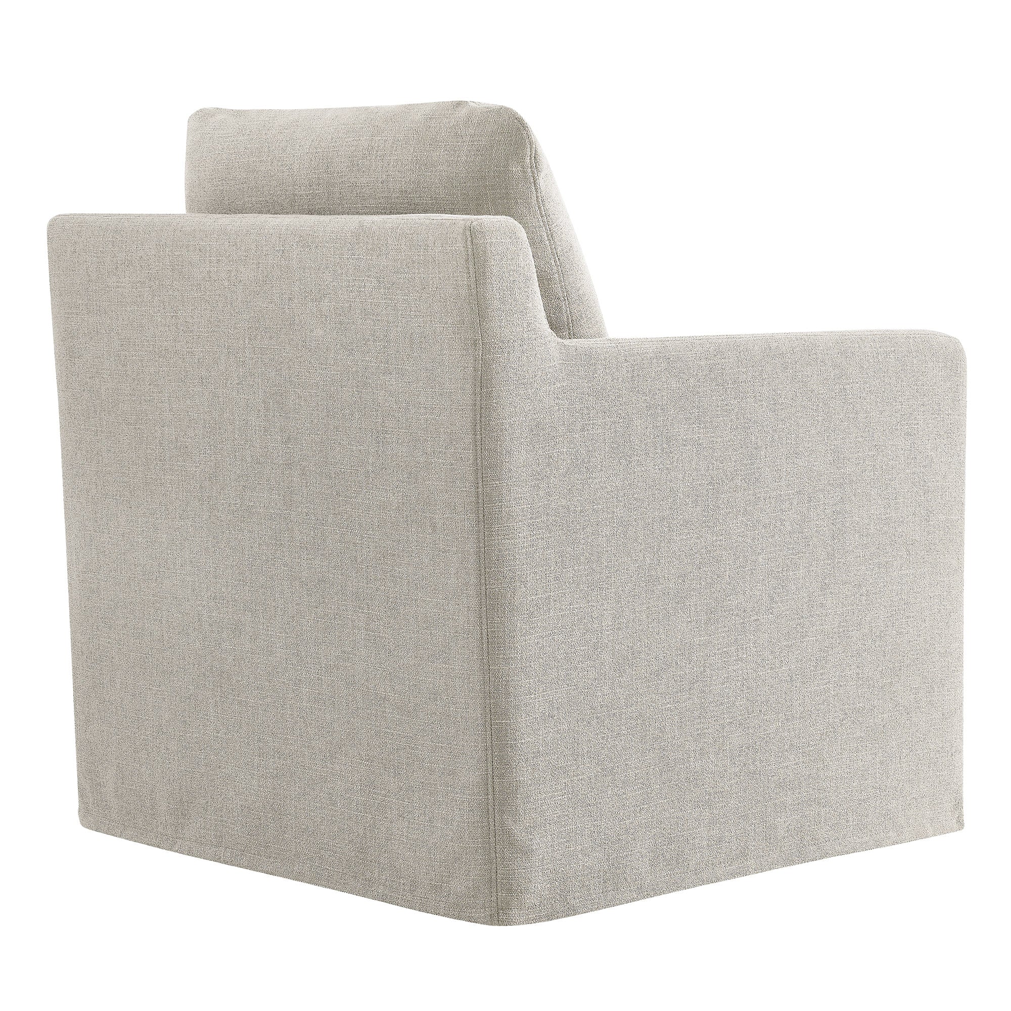 Serene Linen Slipcovered Swivel Armchair