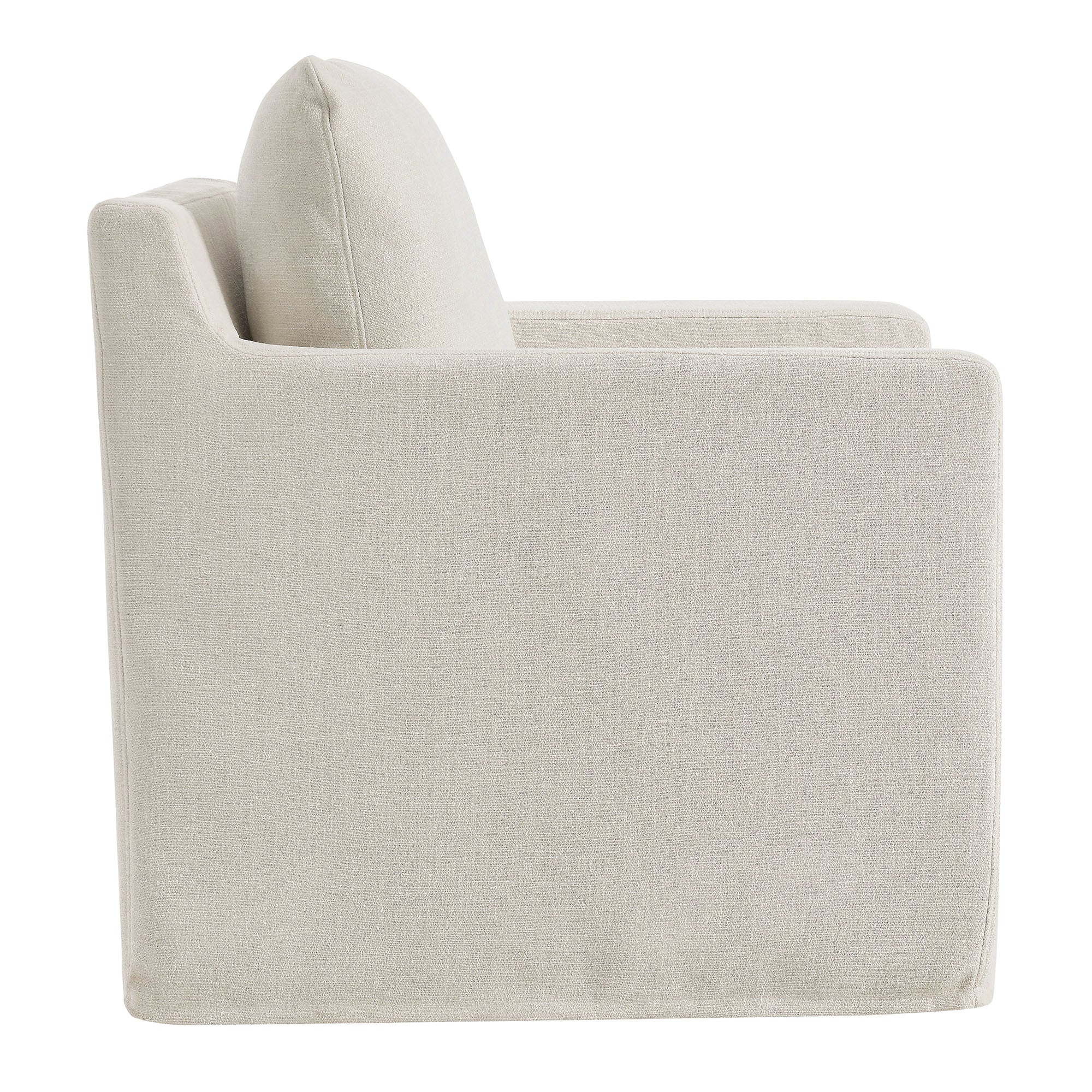 Serene Linen Slipcovered Swivel Armchair