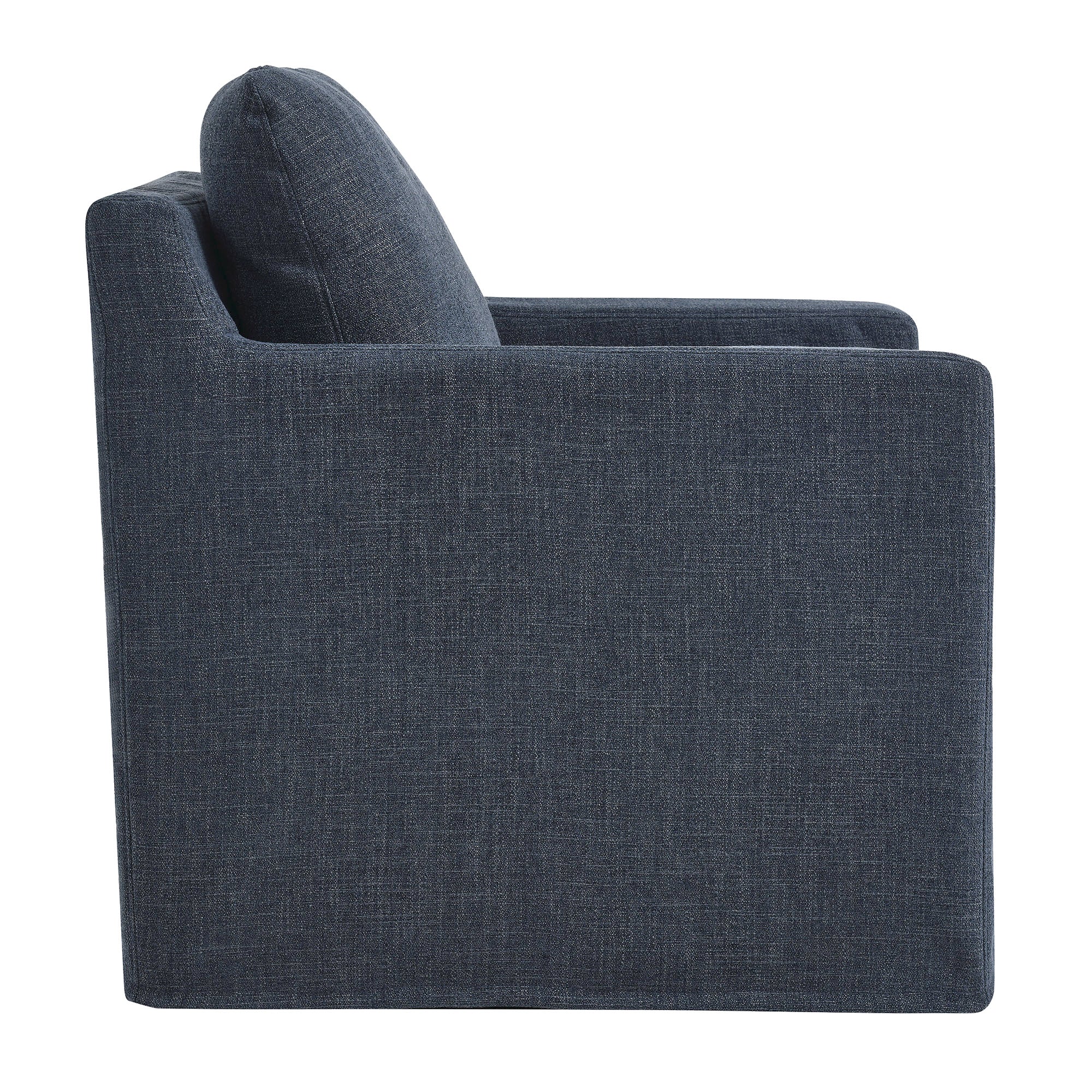 Serene Linen Slipcovered Swivel Armchair