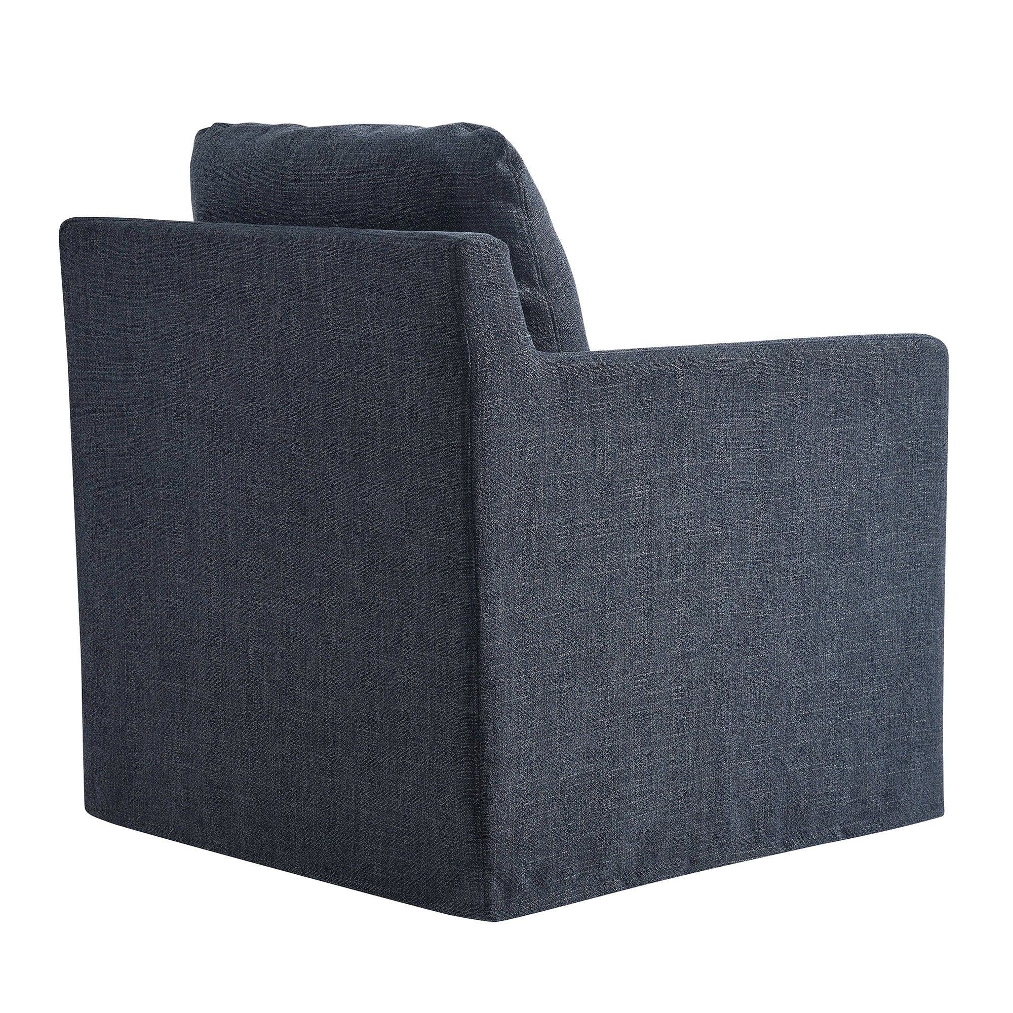 Serene Linen Slipcovered Swivel Armchair