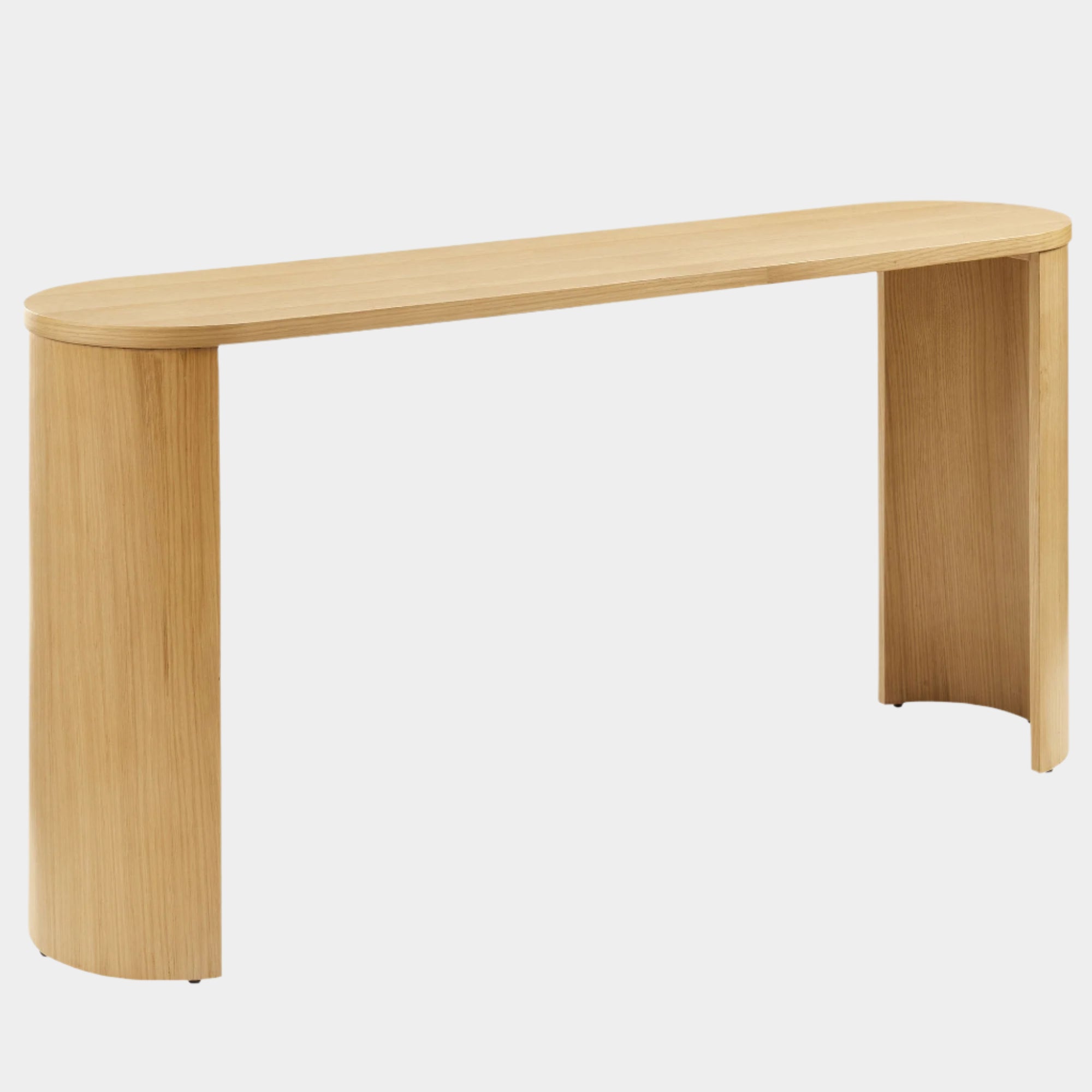 Aspect Oval Wood Entryway Console Table in Oak