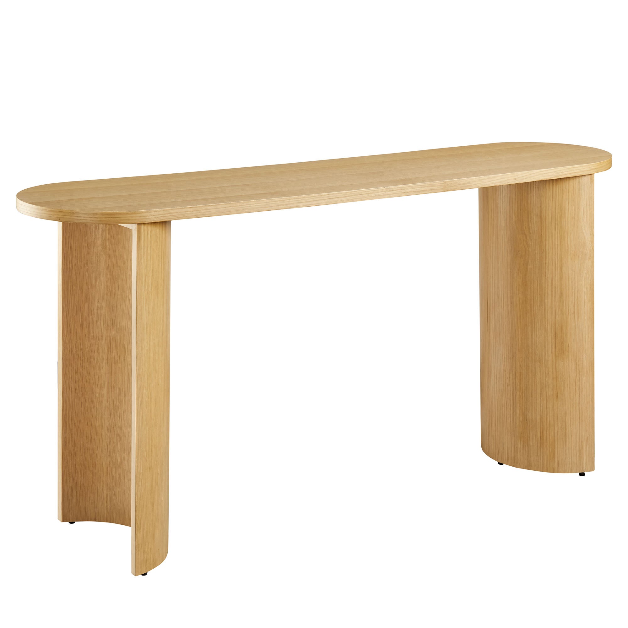 Aspect Oval Wood Entryway Console Table in Oak