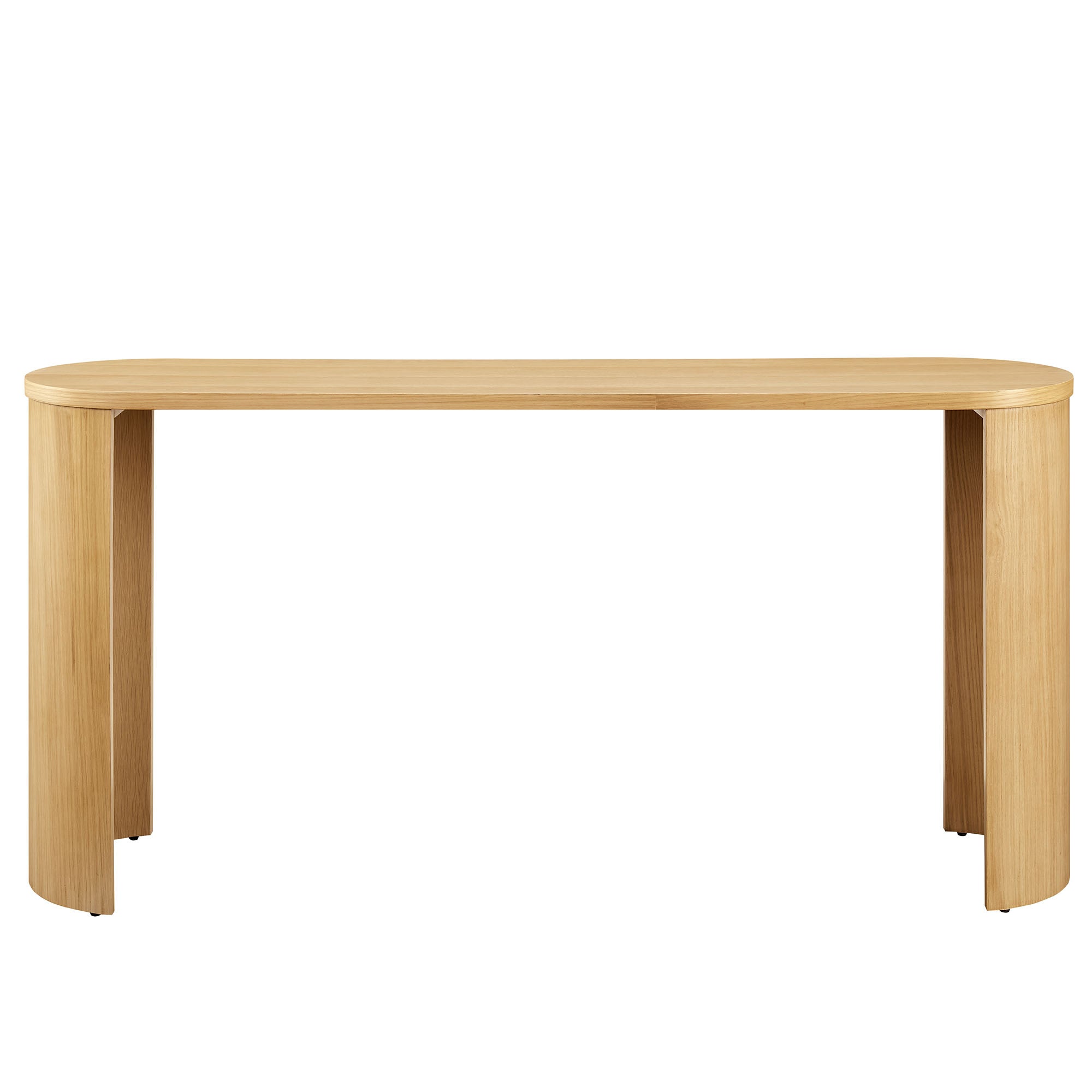 Aspect Oval Wood Entryway Console Table in Oak