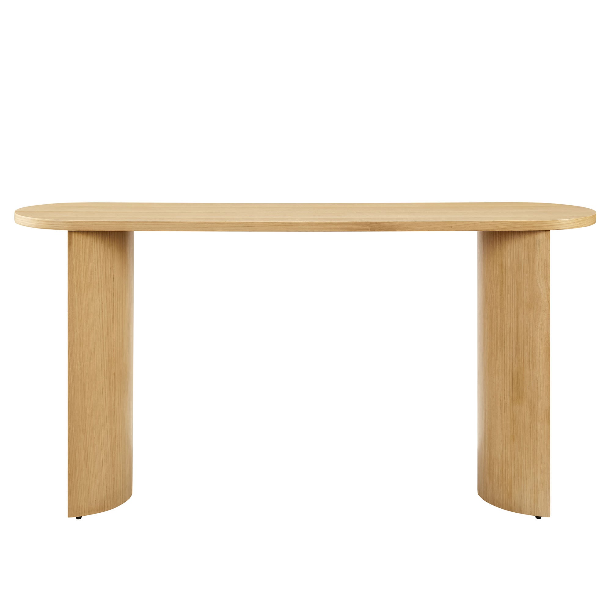 Aspect Oval Wood Entryway Console Table in Oak