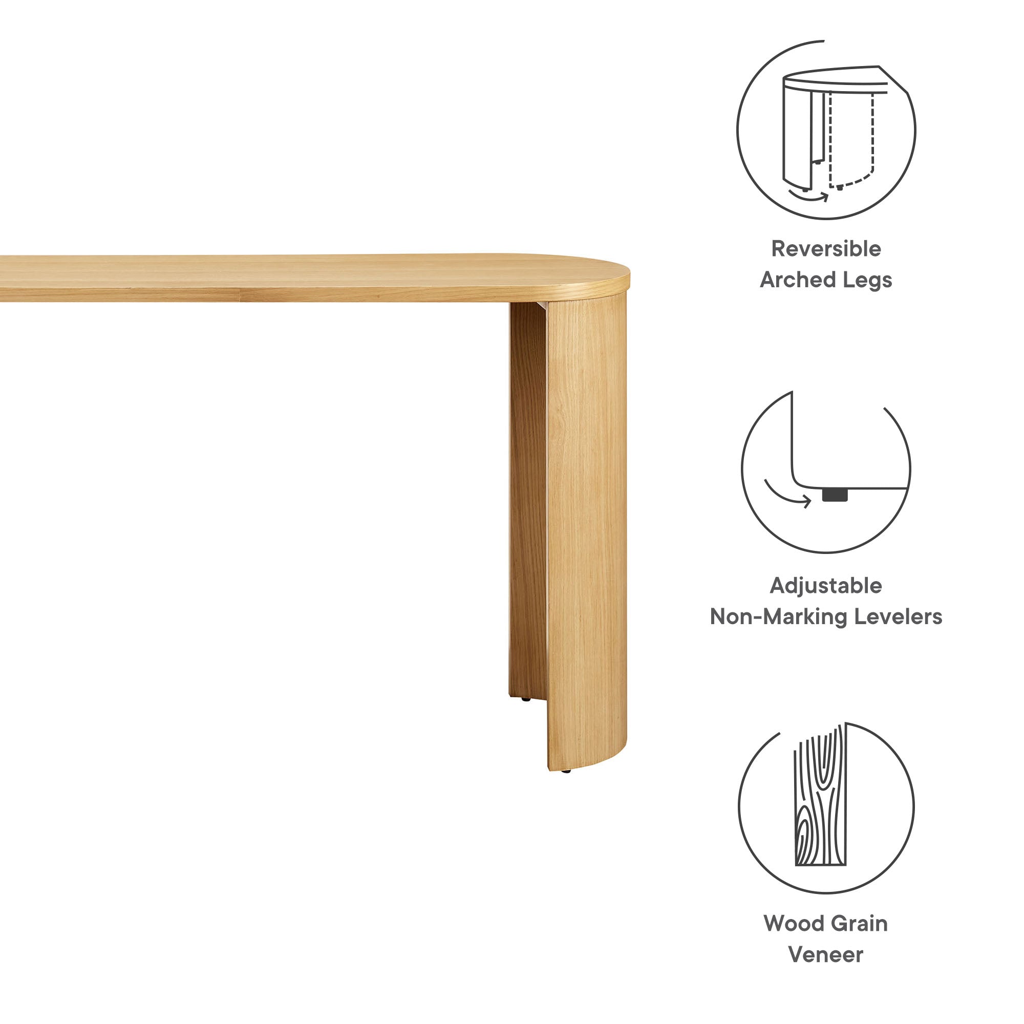 Aspect Oval Wood Entryway Console Table in Oak