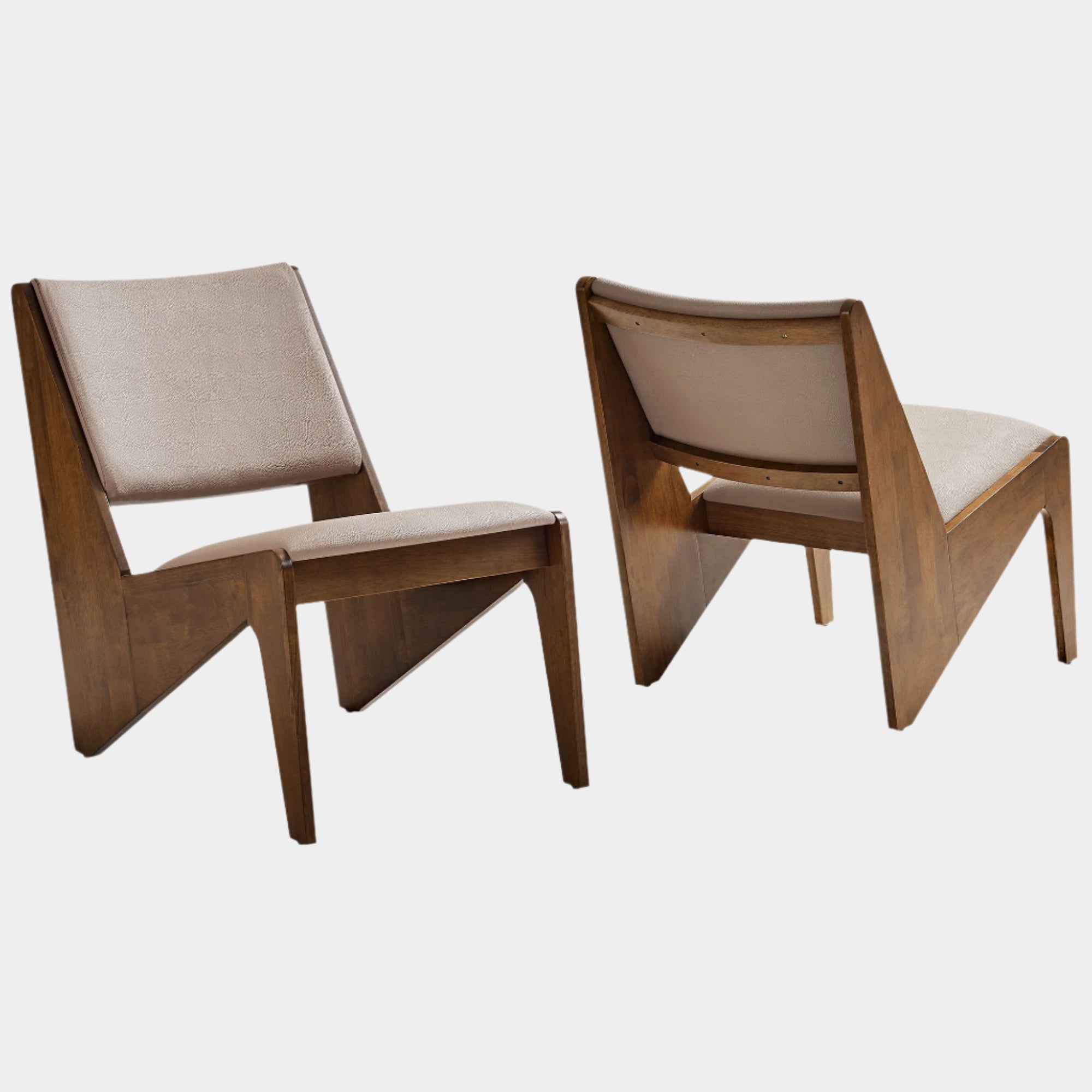 Rylina Vegan Leather Accent Chairs Set of 2