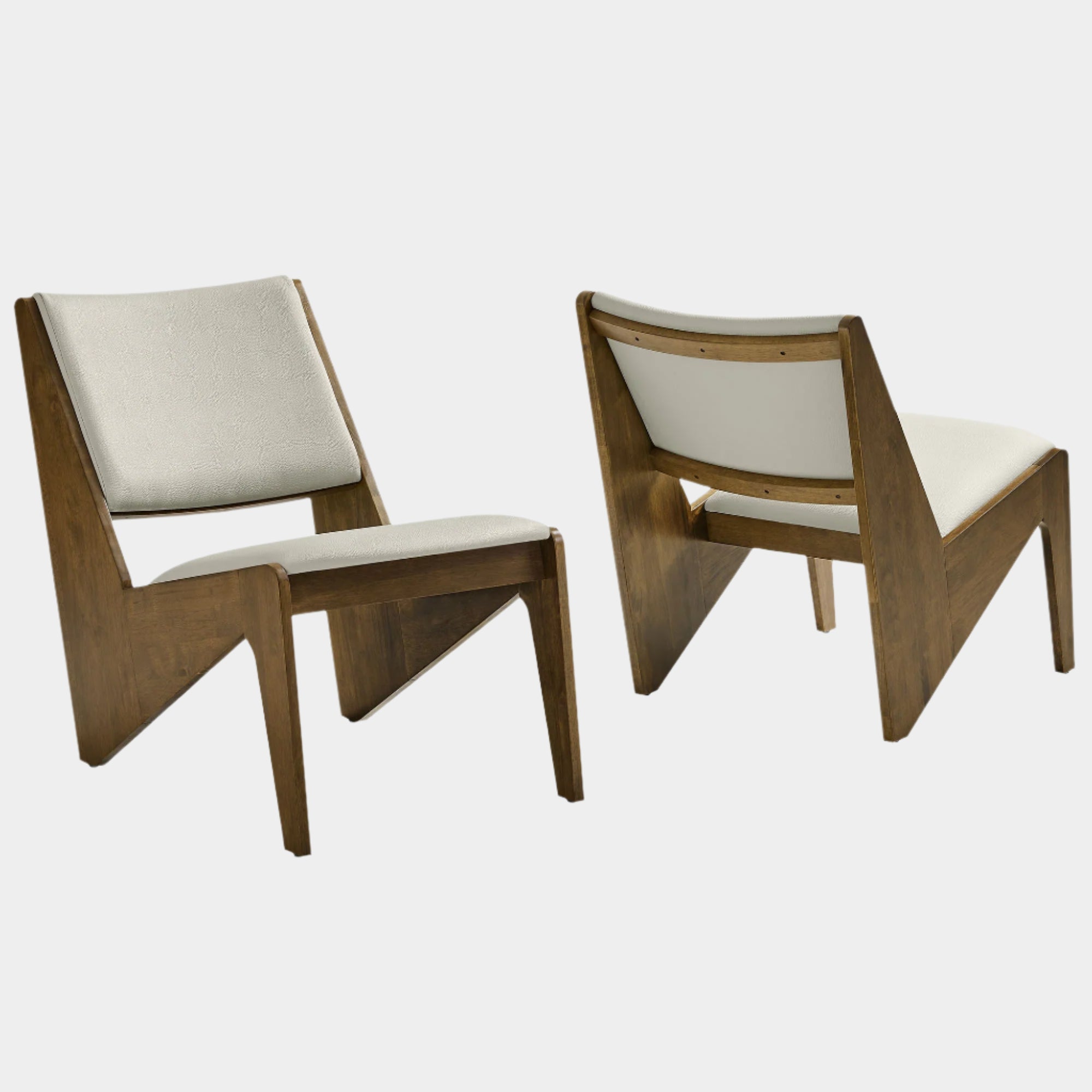 Rylina Vegan Leather Accent Chairs Set of 2