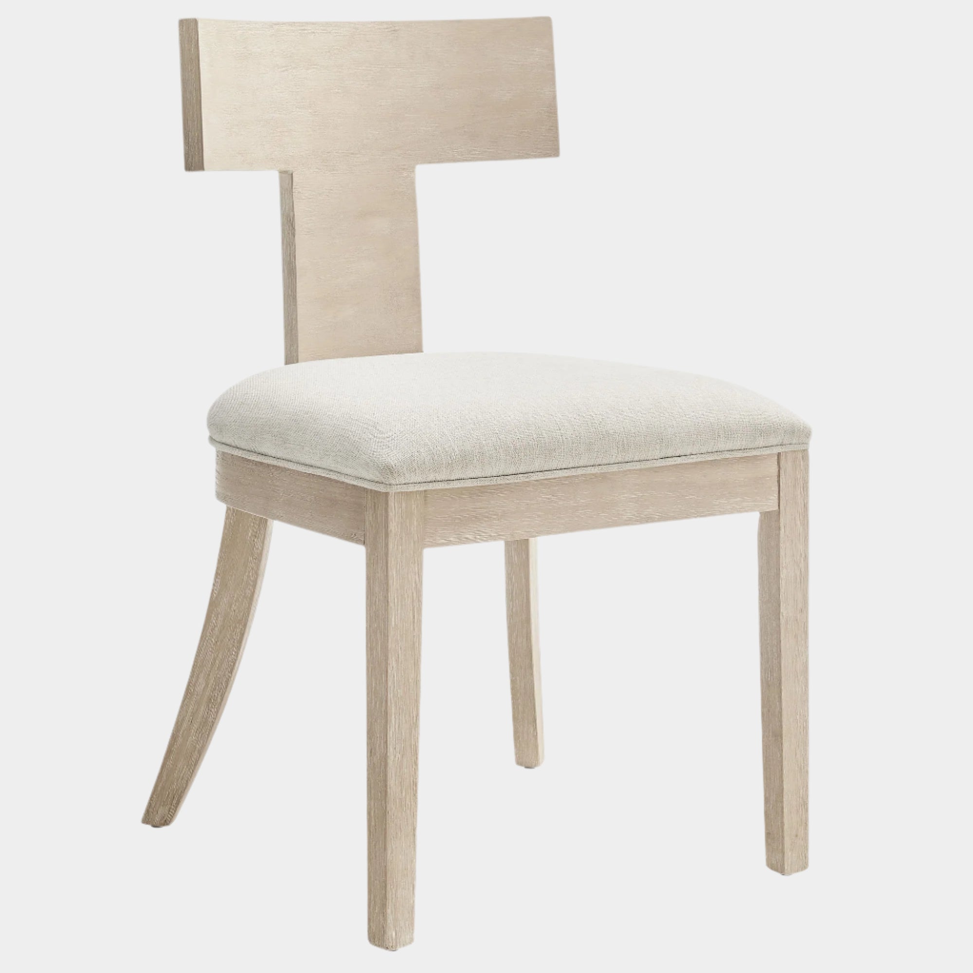 Peregrine Wood and Fabric Upholstered Dining Chairs Set of 2