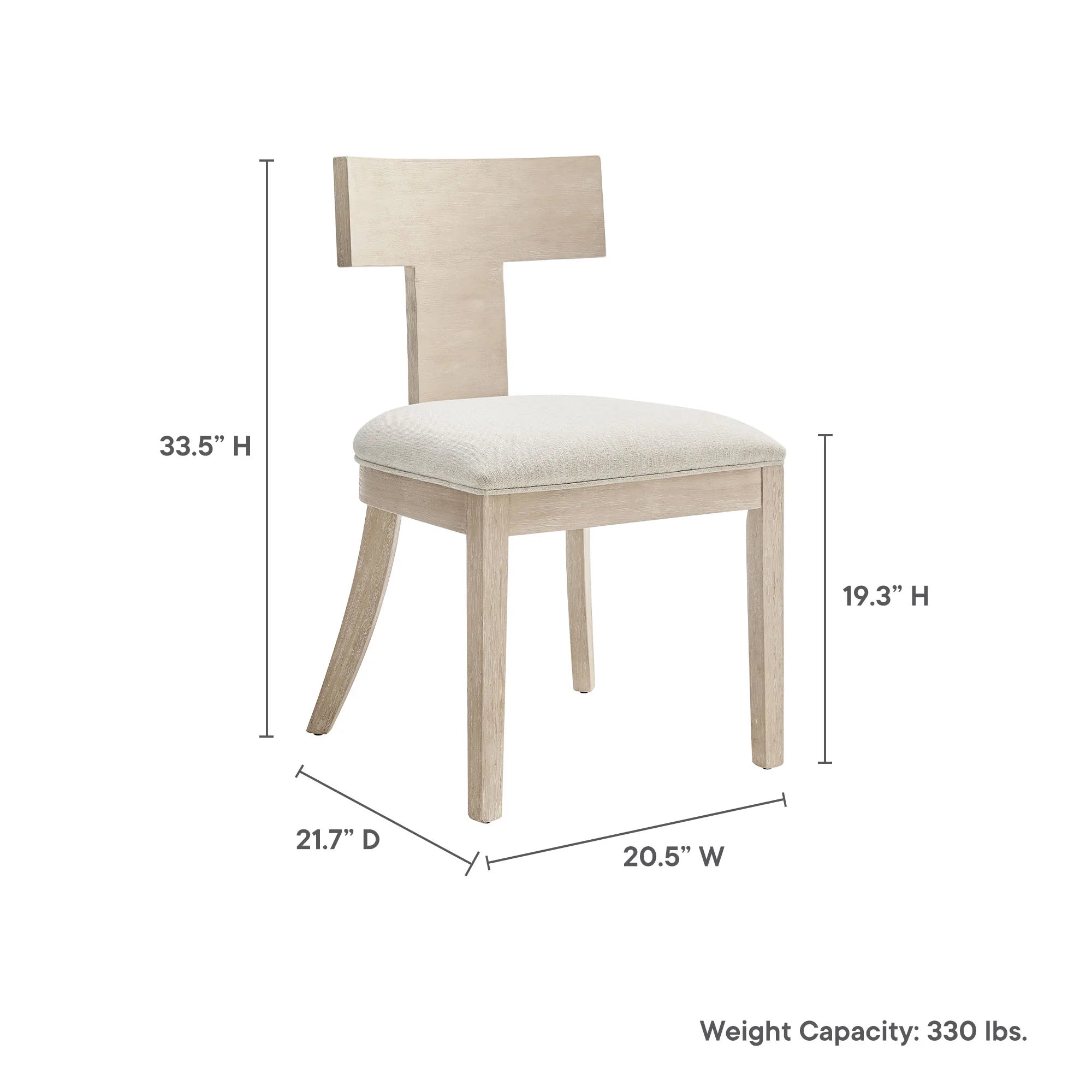Peregrine Wood and Fabric Upholstered Dining Chairs Set of 2