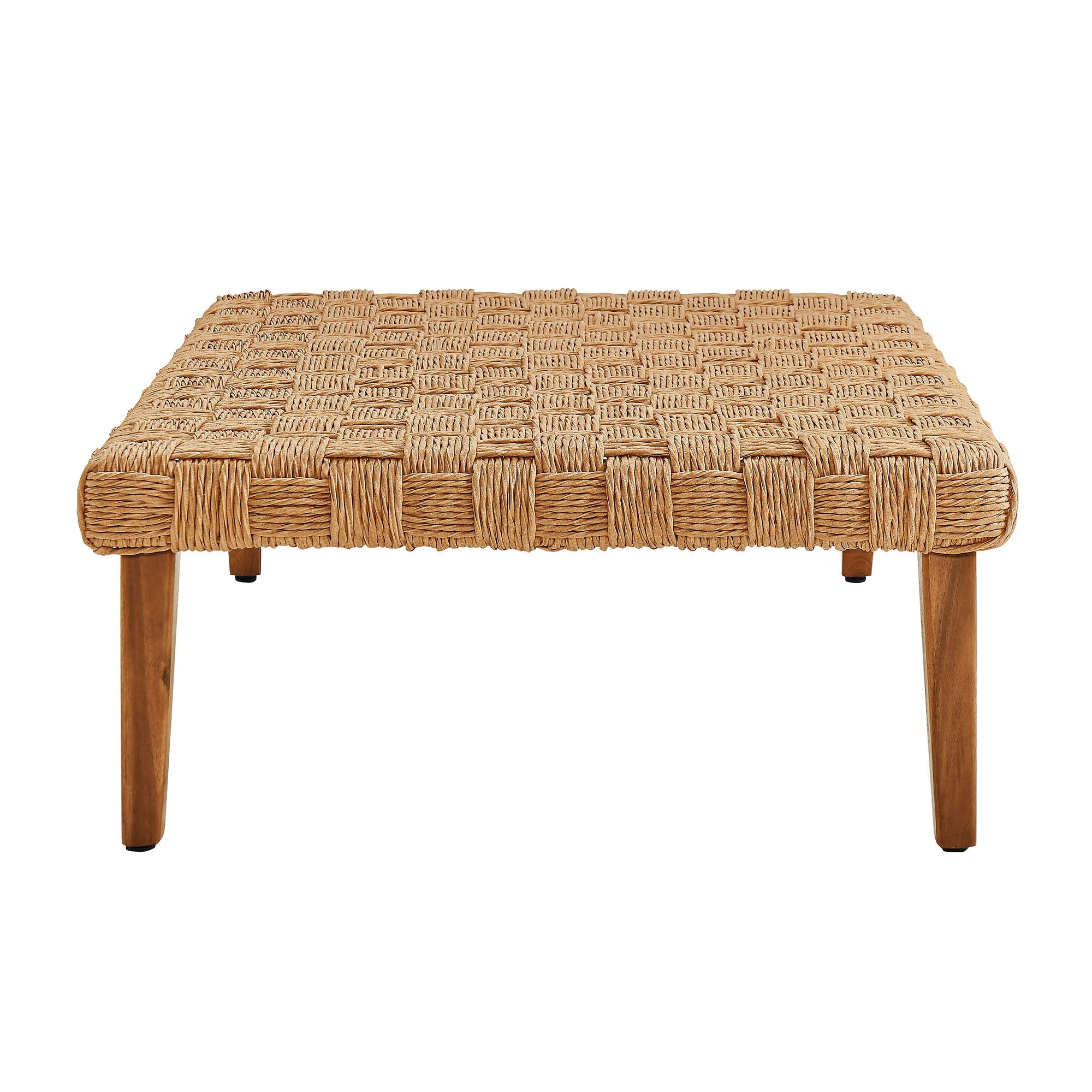 Table basse en rotin pour patio extérieur Thames Outdoor Patio Wicker en naturel 