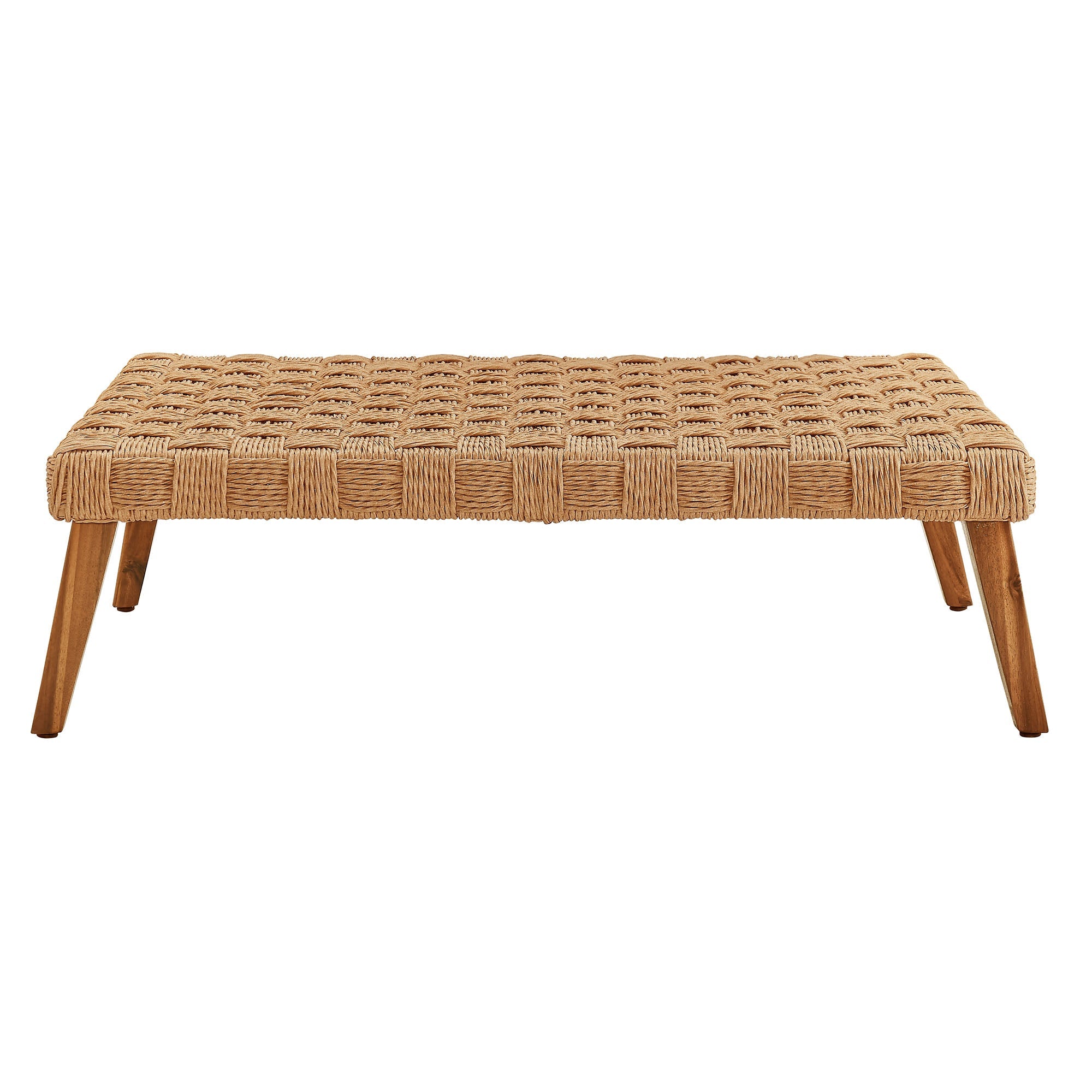 Table basse en rotin pour patio extérieur Thames Outdoor Patio Wicker en naturel 