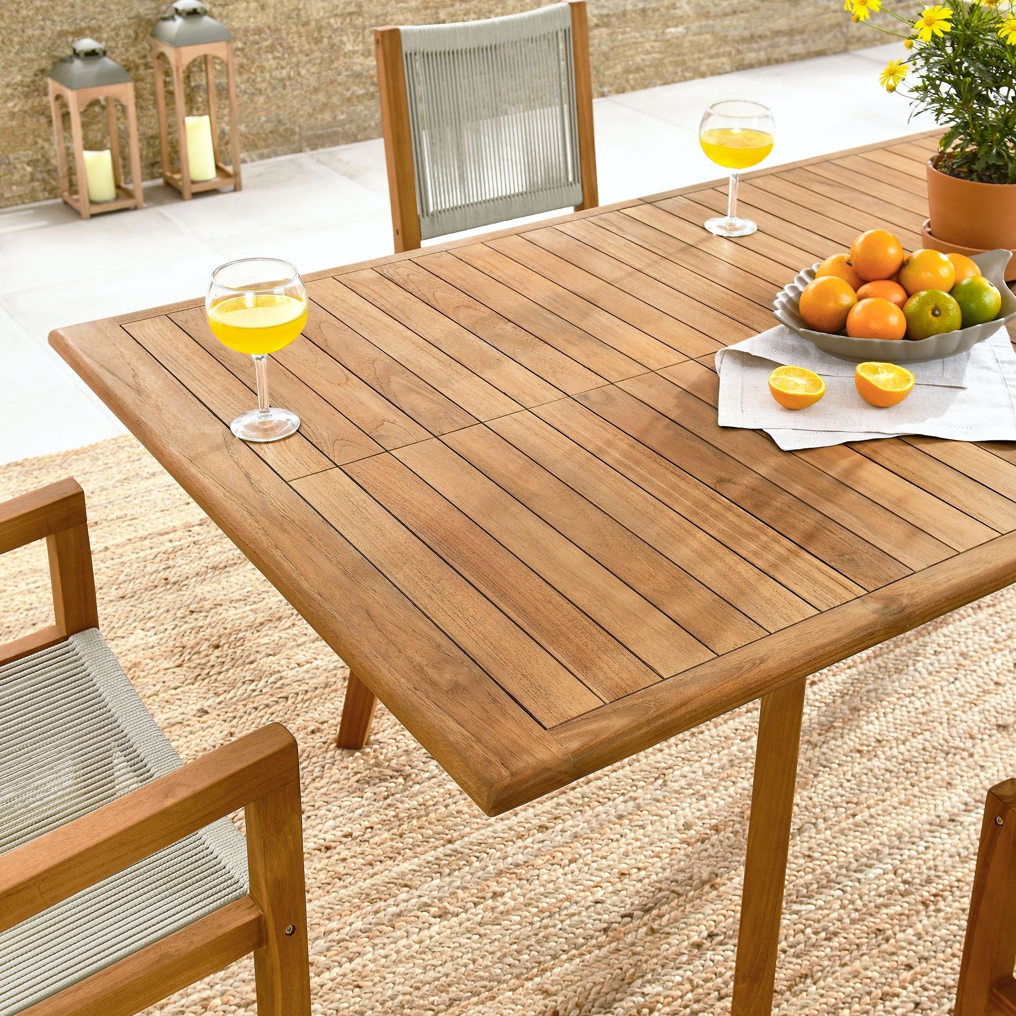 Vienna 7-Piece Outdoor Patio Teak and Rope Dining Set