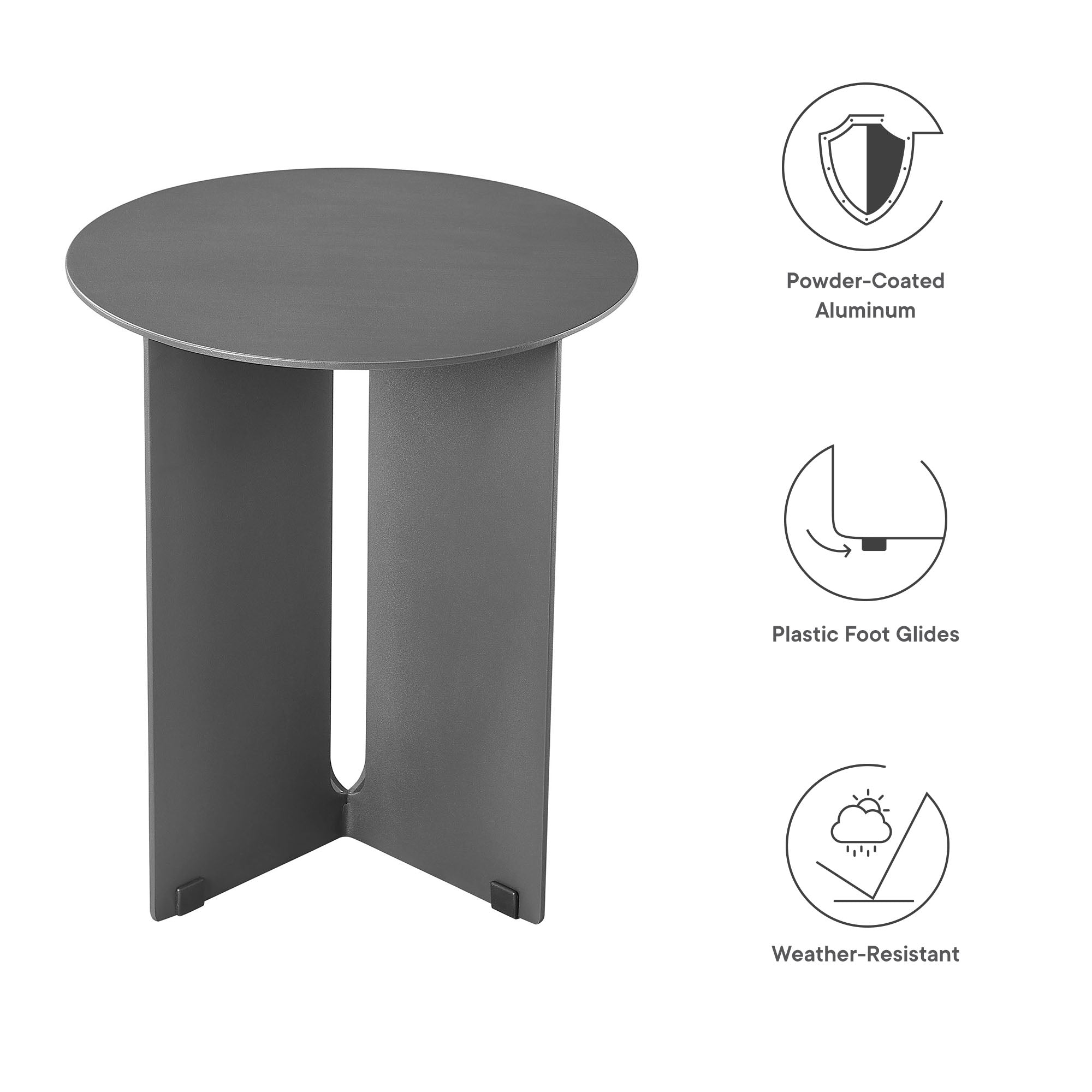 Table d'appoint d'extérieur en aluminium Tecton 