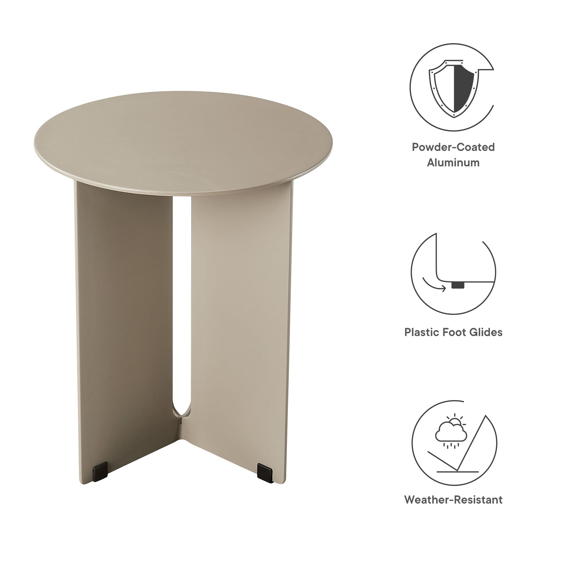 Table d'appoint d'extérieur en aluminium Tecton 