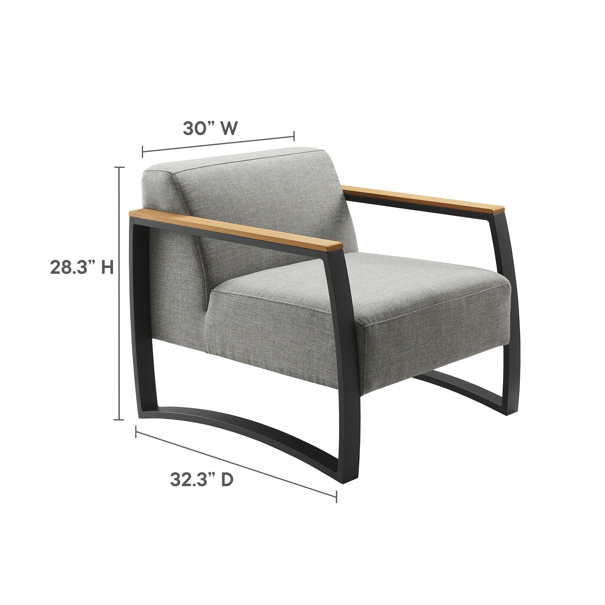 Sauve Outdoor Patio Aluminum and Fabric Armchair