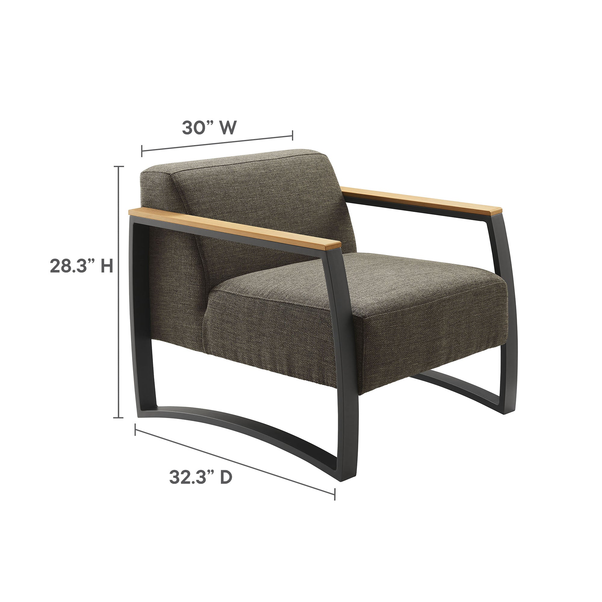 Sauve Outdoor Patio Aluminum and Fabric Armchair