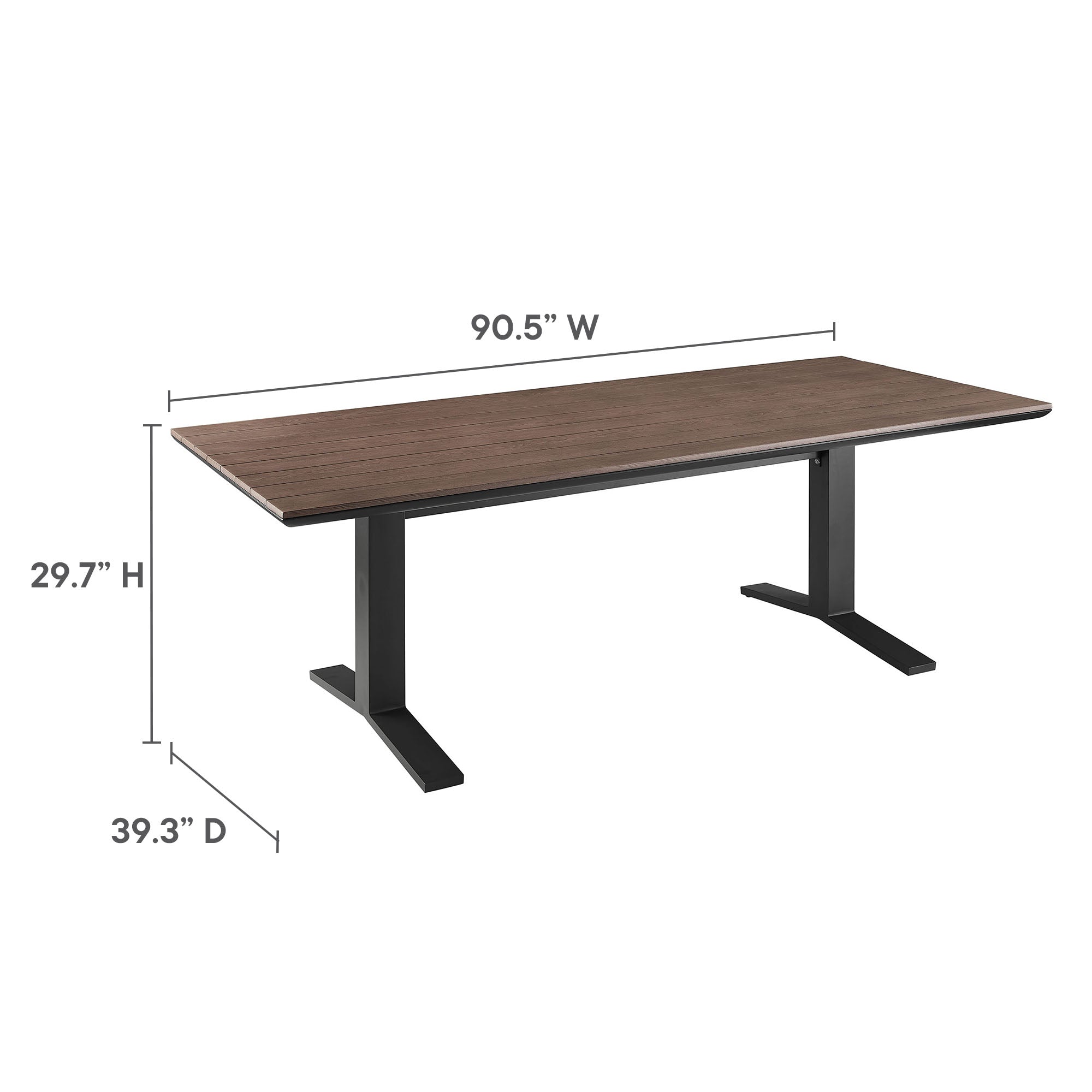 Table à manger d'extérieur en aluminium Gavelston de 91 po 