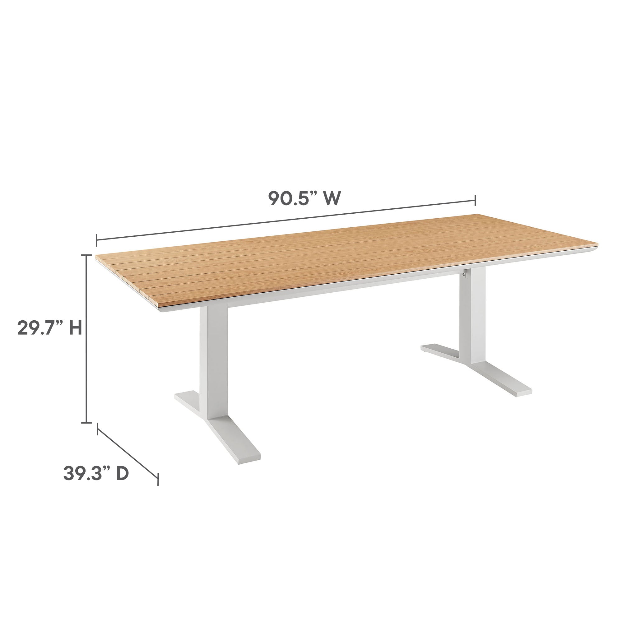 Gavelston 91" Outdoor Patio Aluminum Dining Table