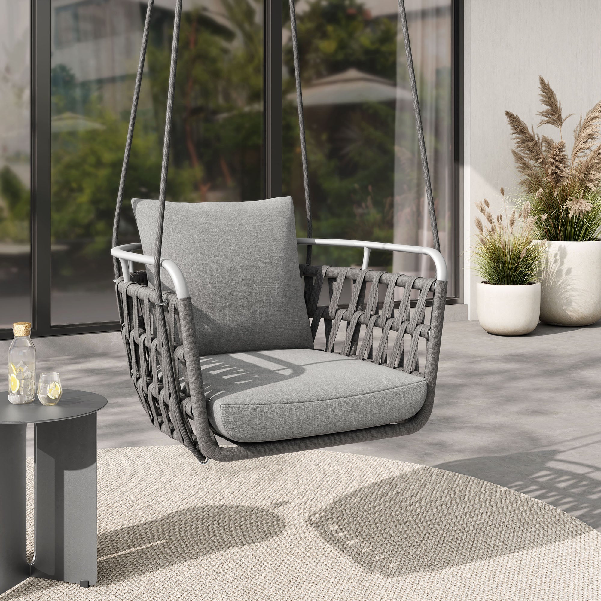 Kaliah Outdoor Patio Aluminum Swing Chair