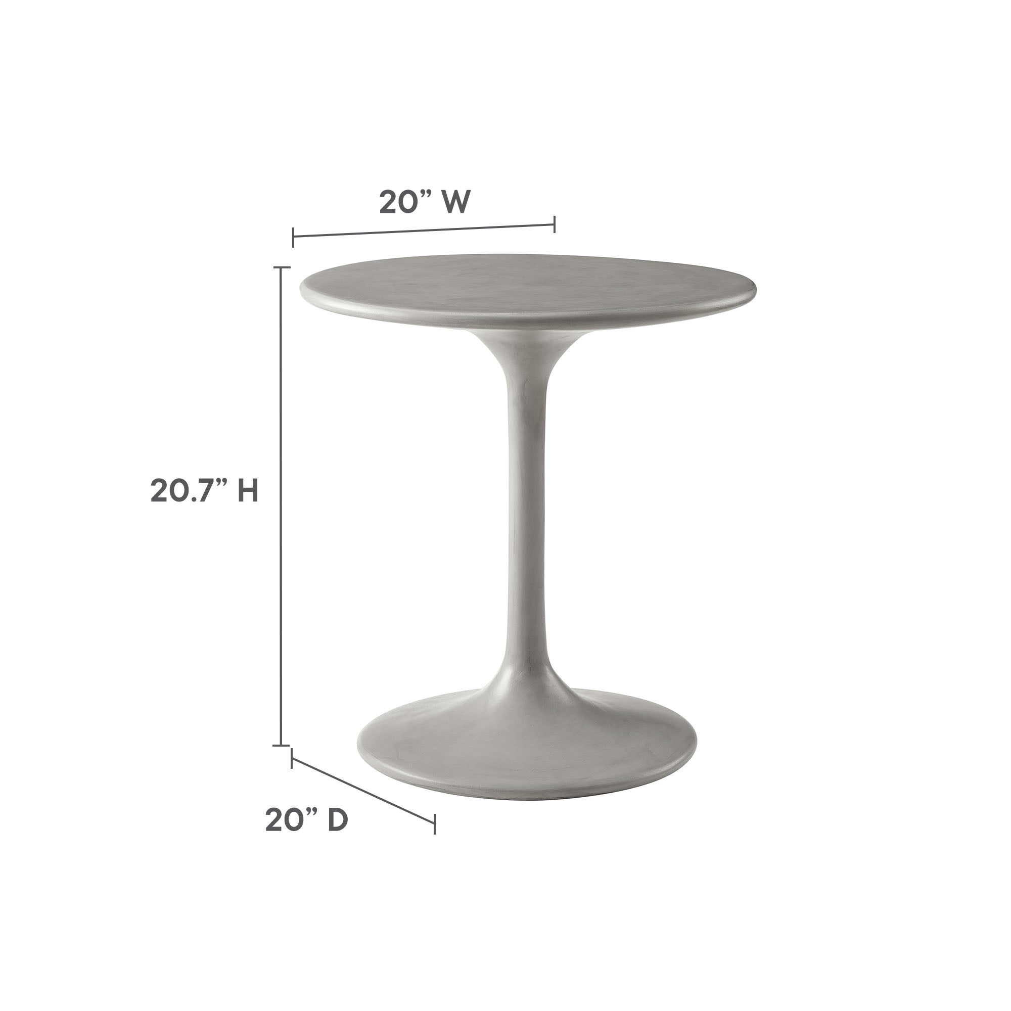 Table d'appoint en béton pour patio extérieur Esme Outdoor Patio en gris 