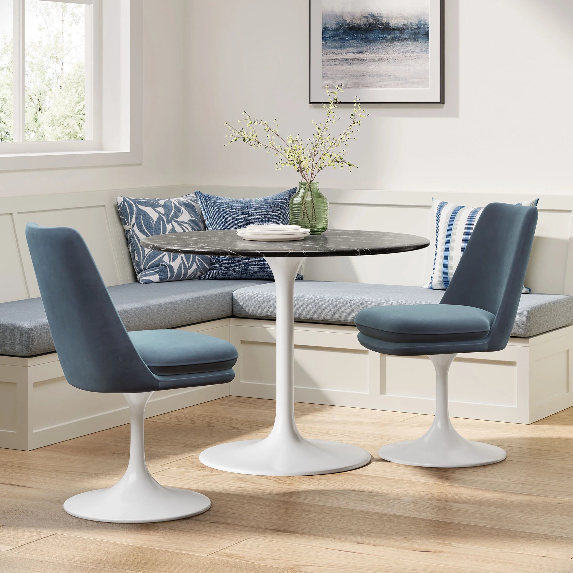 Lippa Swivel Dining Performance Velvet Side Chair