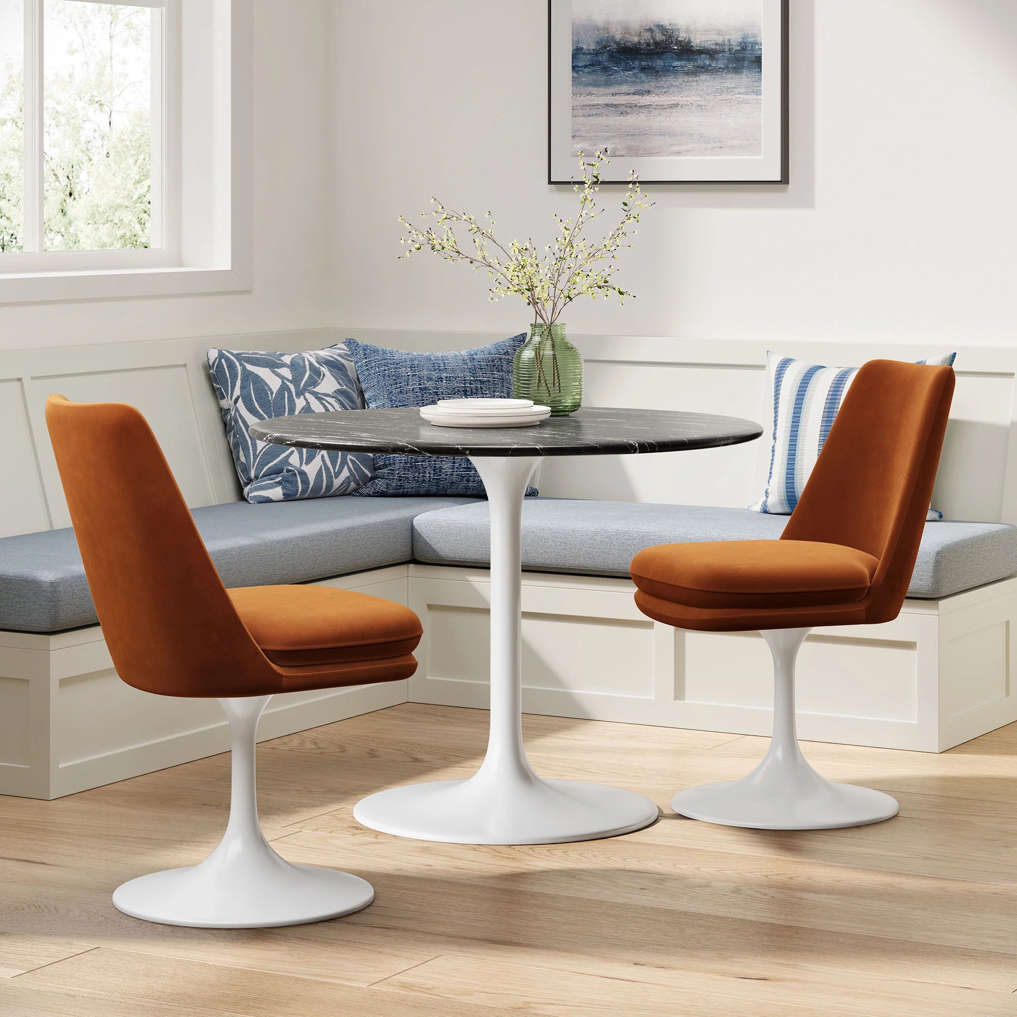 Lippa Swivel Dining Performance Velvet Side Chair