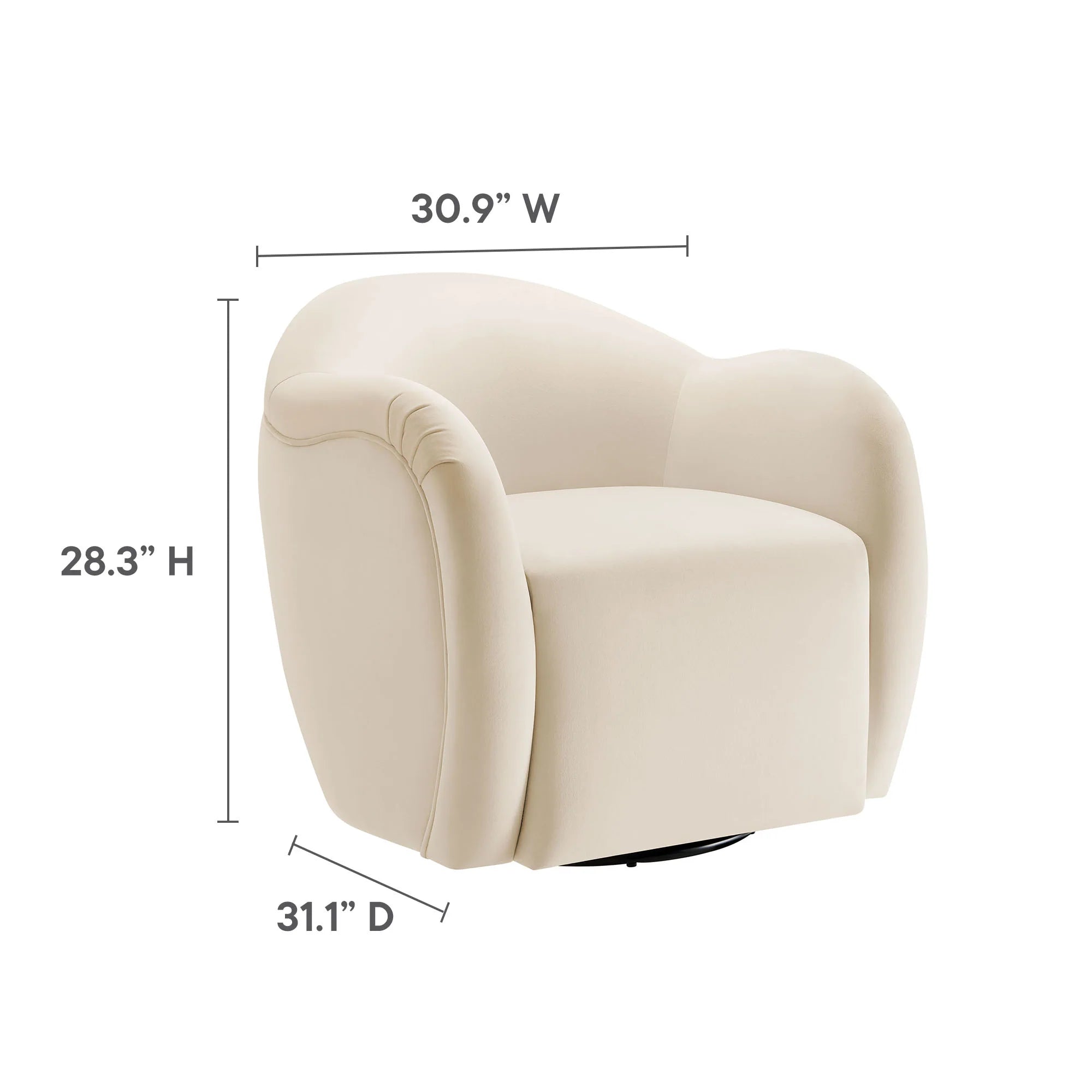 Compose Performance Velvet Swivel Armchair