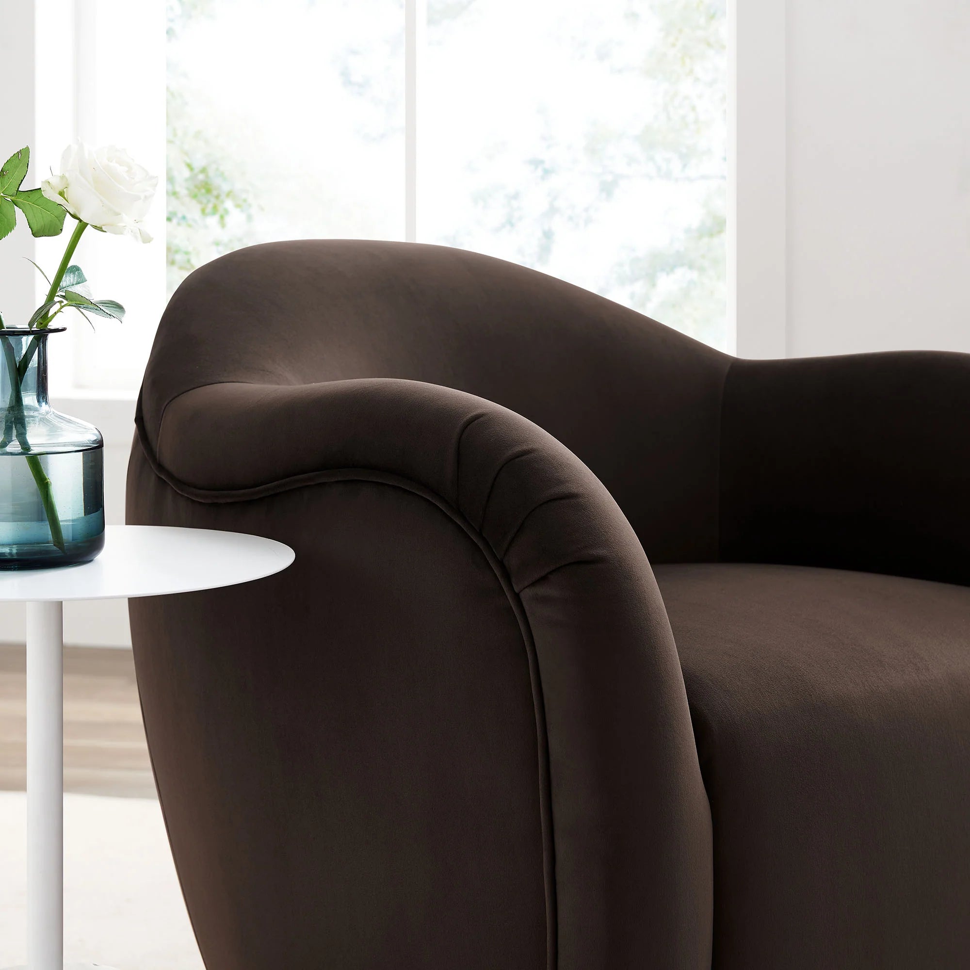 Compose Performance Velvet Swivel Armchair