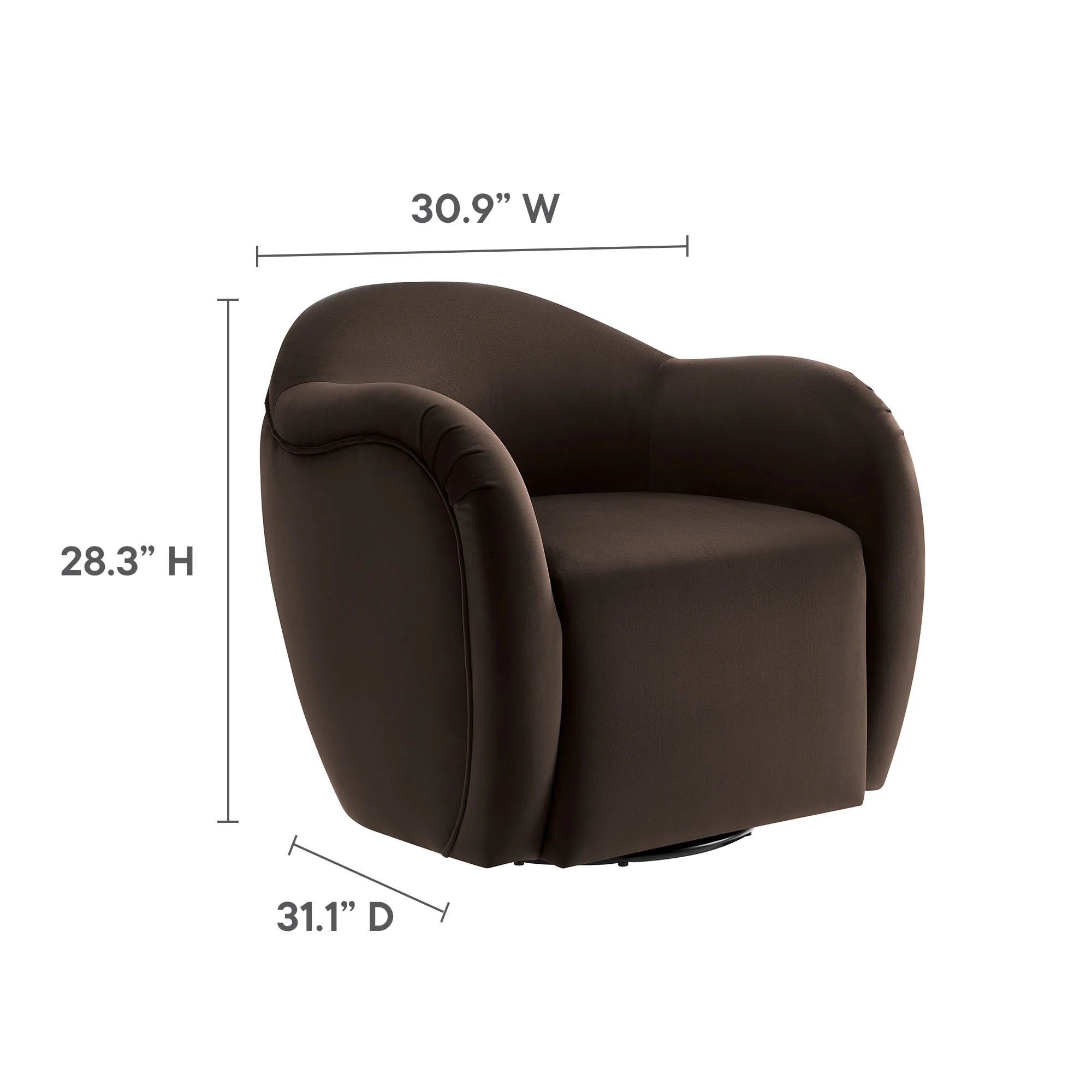 Compose Performance Velvet Swivel Armchair