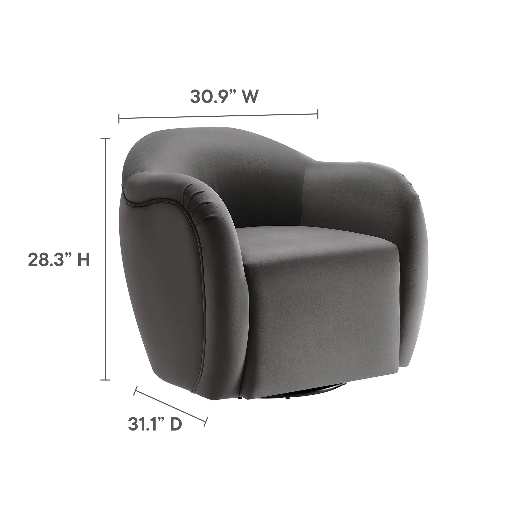 Compose Performance Velvet Swivel Armchair