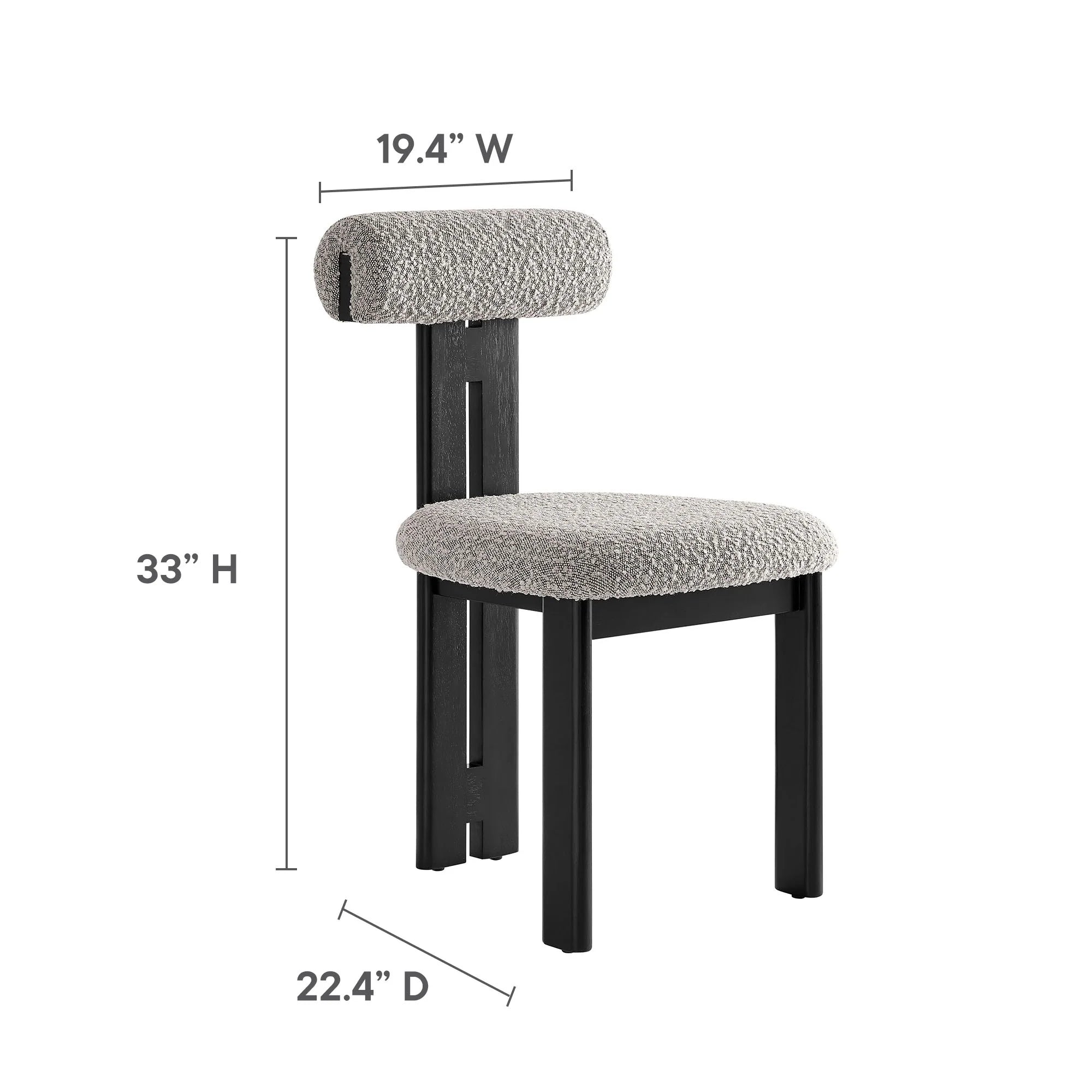 Torian Boucle Fabric Dining Chair Set of 2