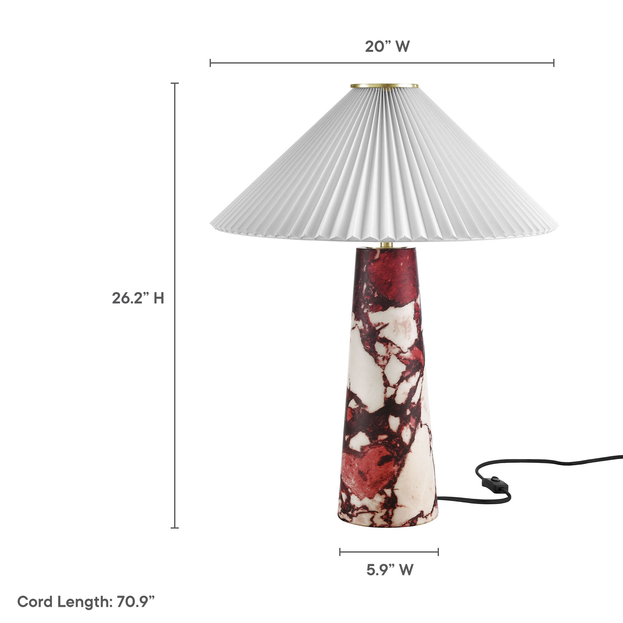 Lampe de table en marbre Nera