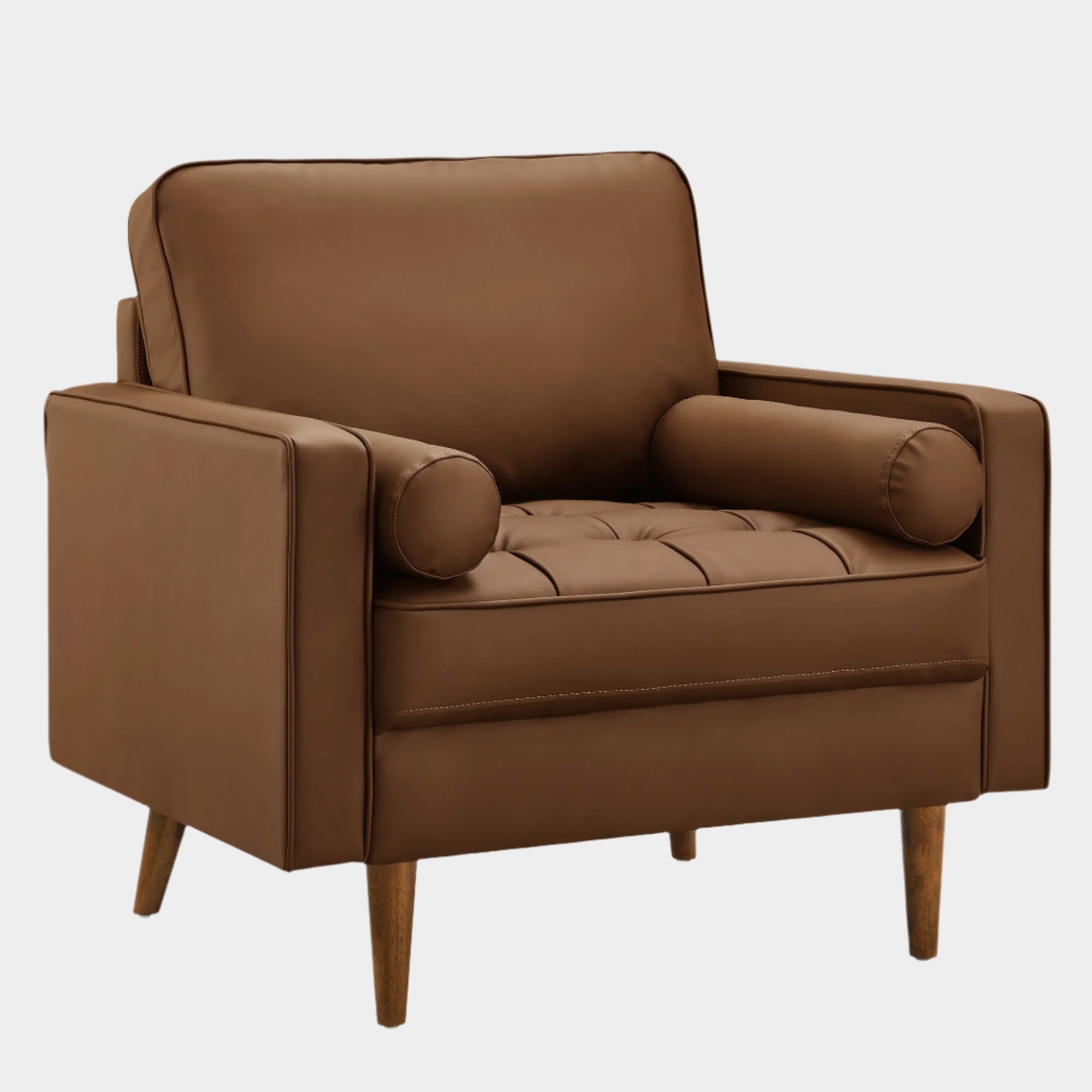 Valour Tufted Vegan Leather Accent Armchair