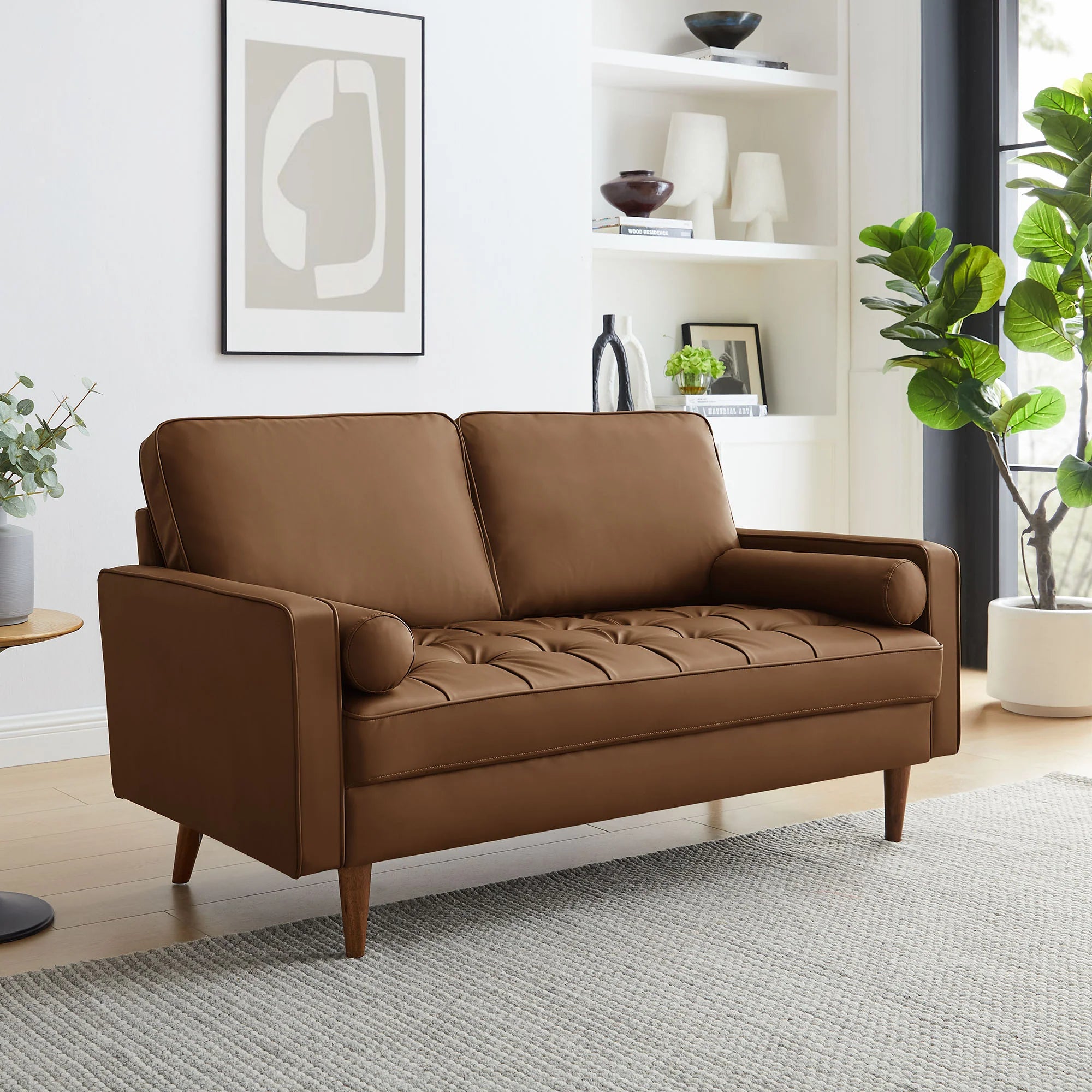 Valour Tufted Vegan Leather Loveseat