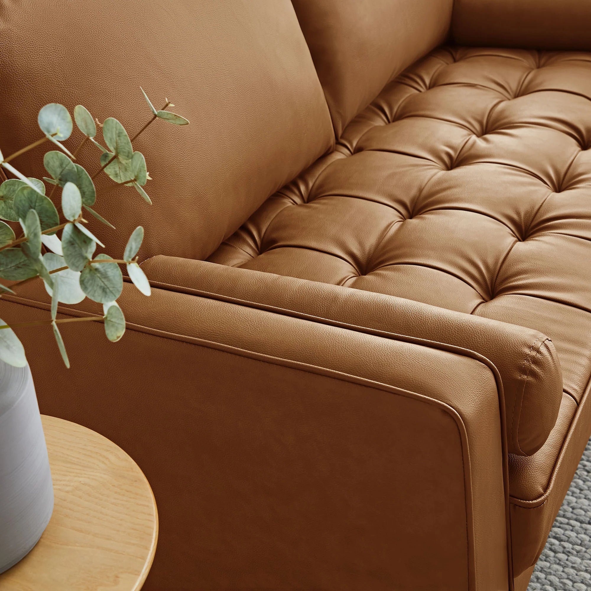 Valour Tufted Vegan Leather Loveseat