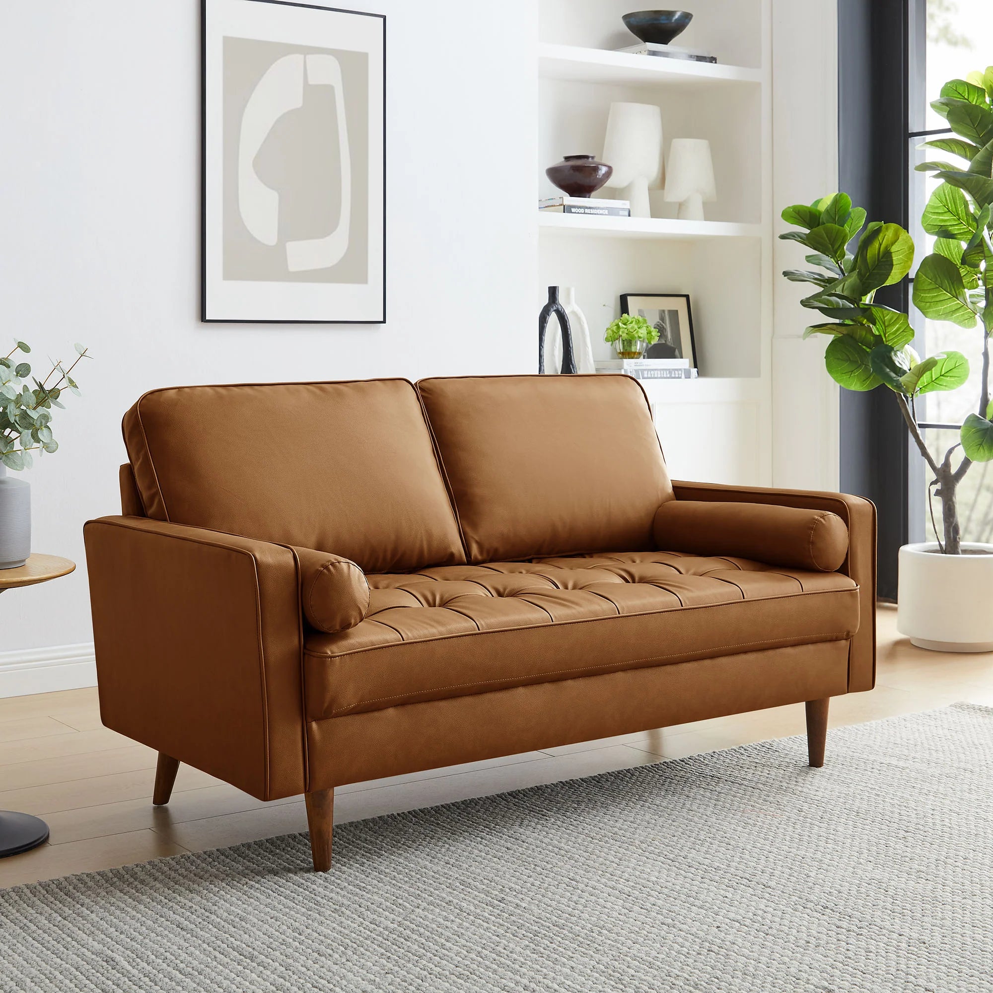 Valour Tufted Vegan Leather Loveseat