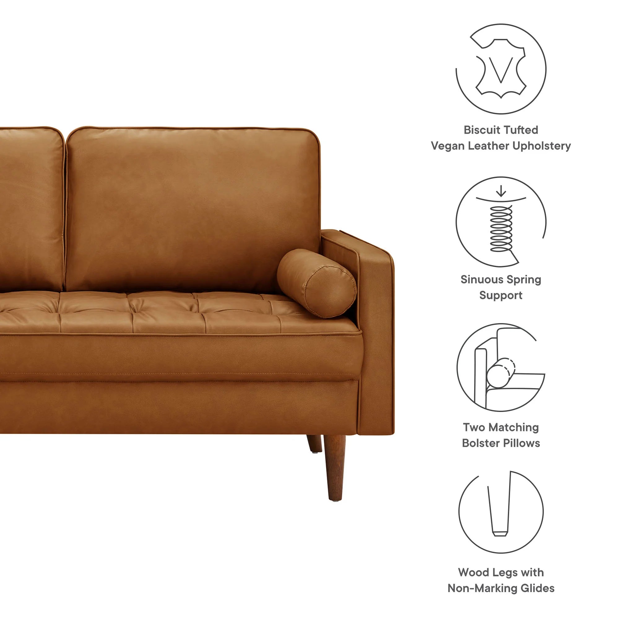 Valour Tufted Vegan Leather Loveseat