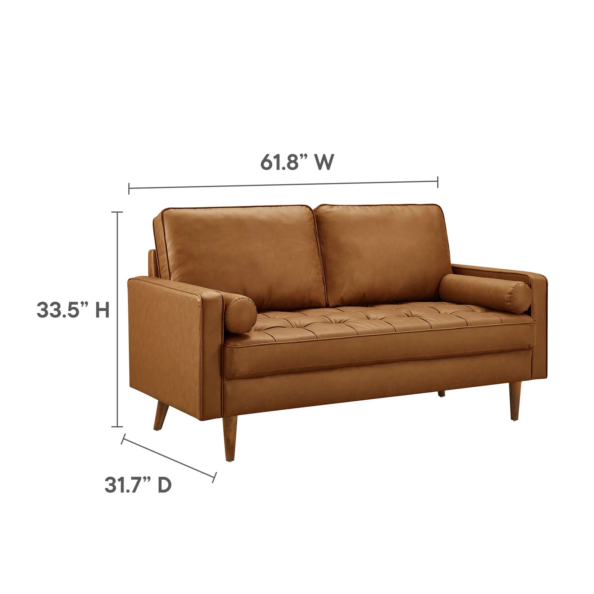 Valour Tufted Vegan Leather Loveseat