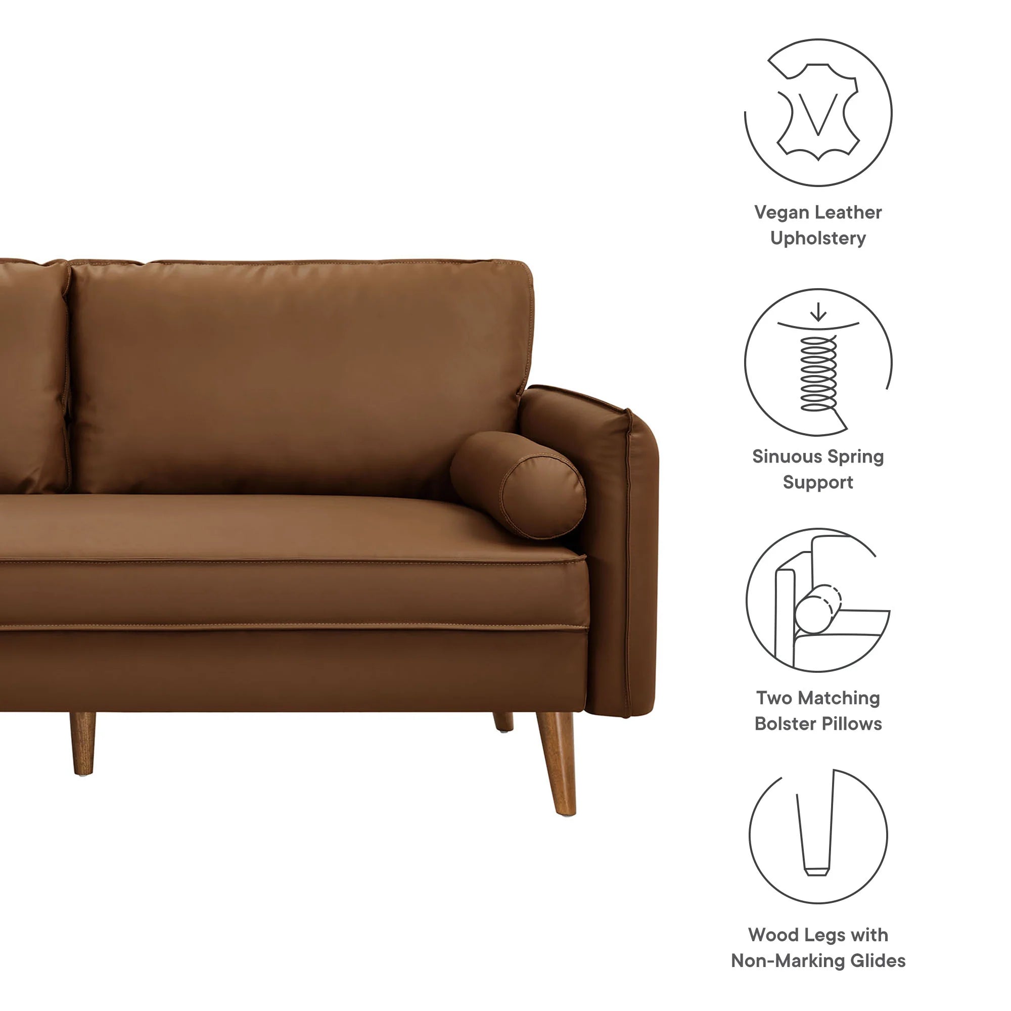 Revive Upholstered Vegan Leather Sofa