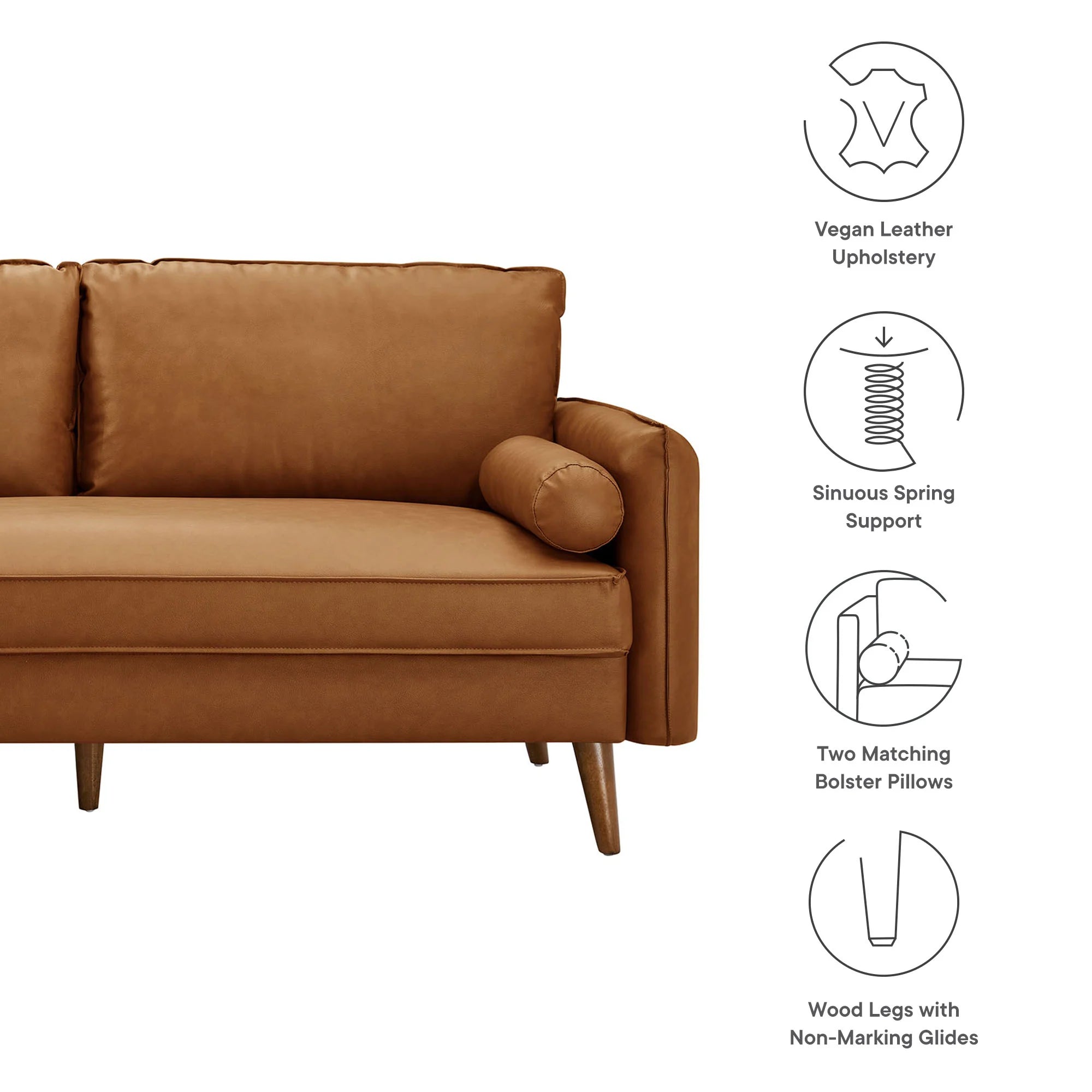 Revive Upholstered Vegan Leather Sofa