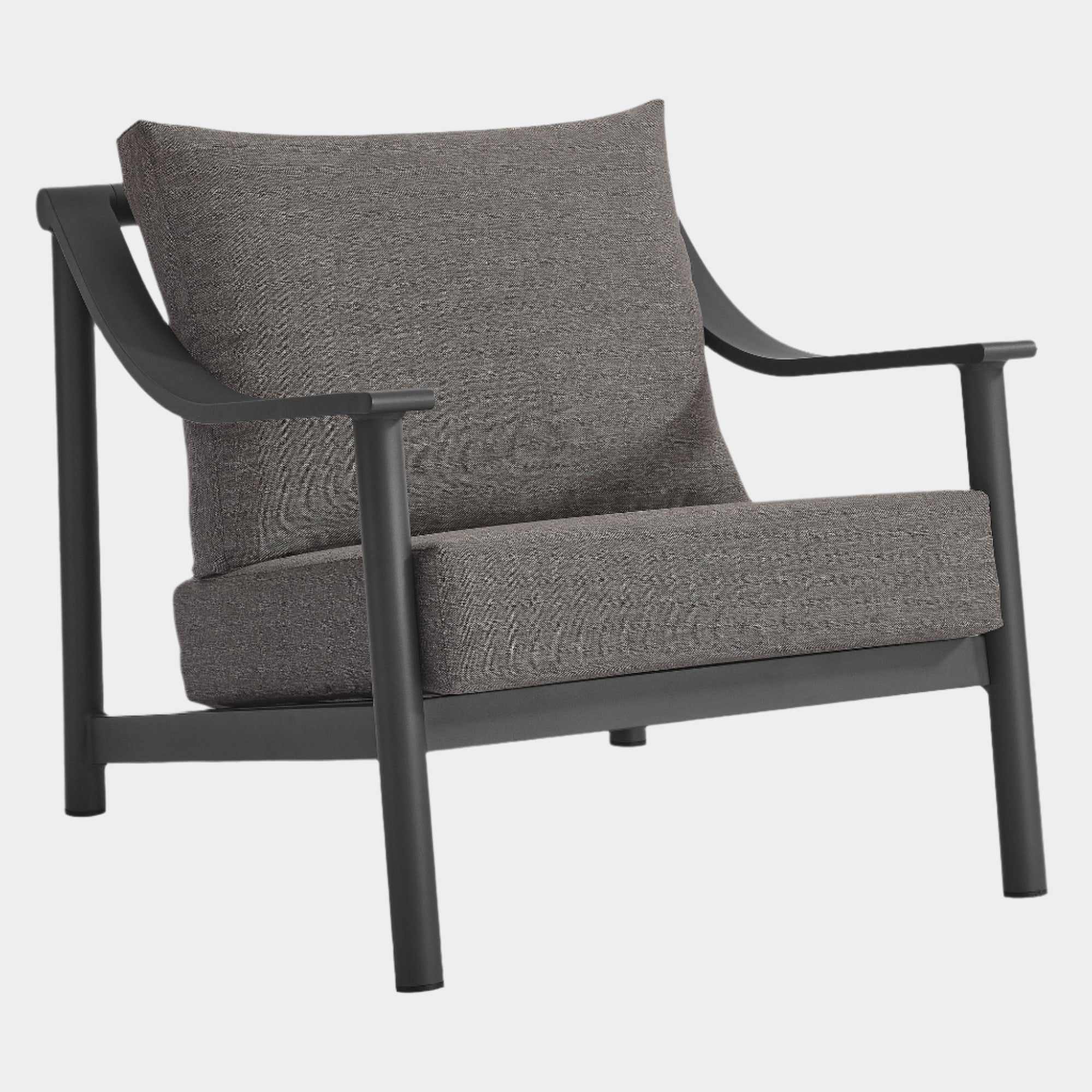 Terrace Outdoor Patio Aluminum Accent Armchair in Carbon Graphite