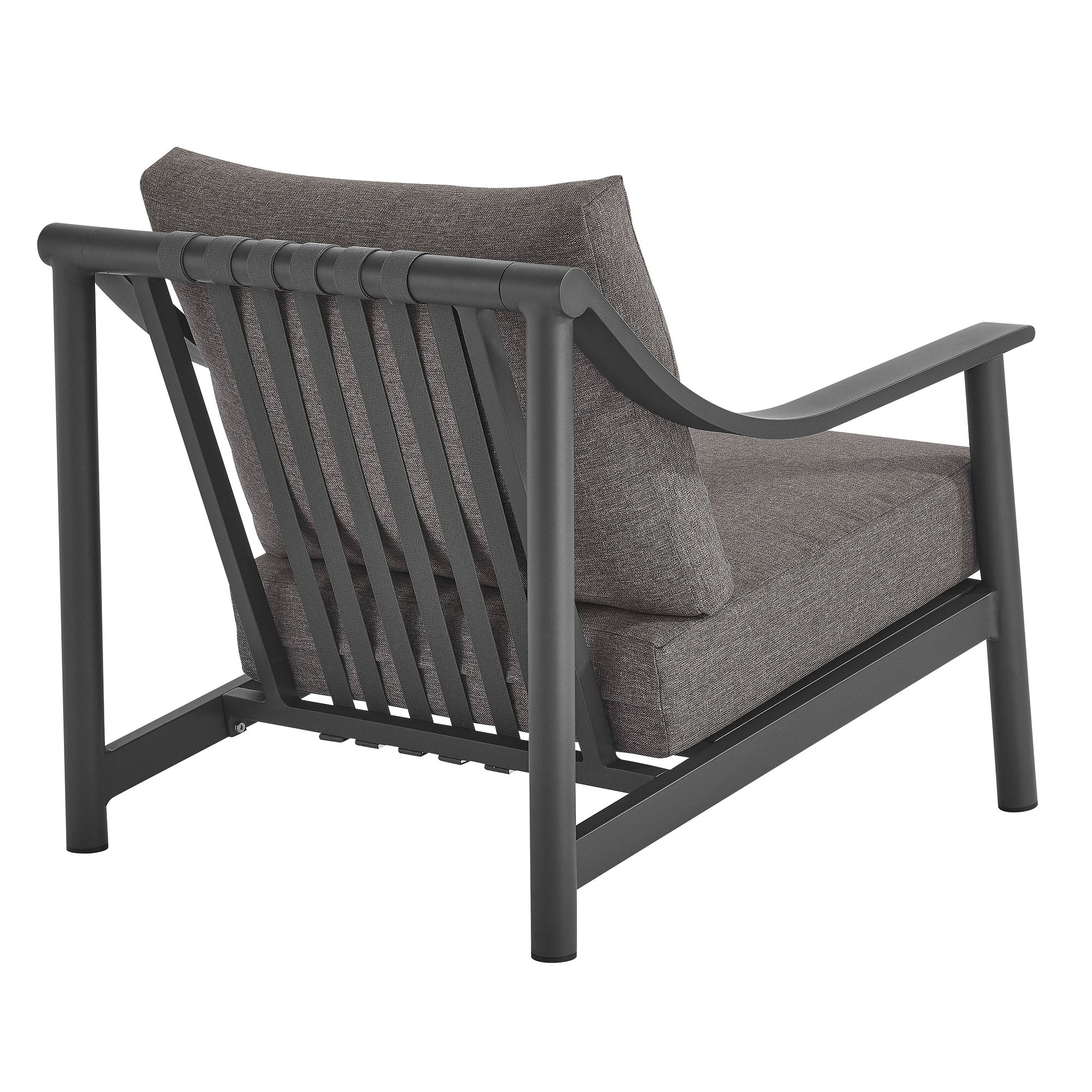 Terrace Outdoor Patio Aluminum Accent Armchair in Carbon Graphite