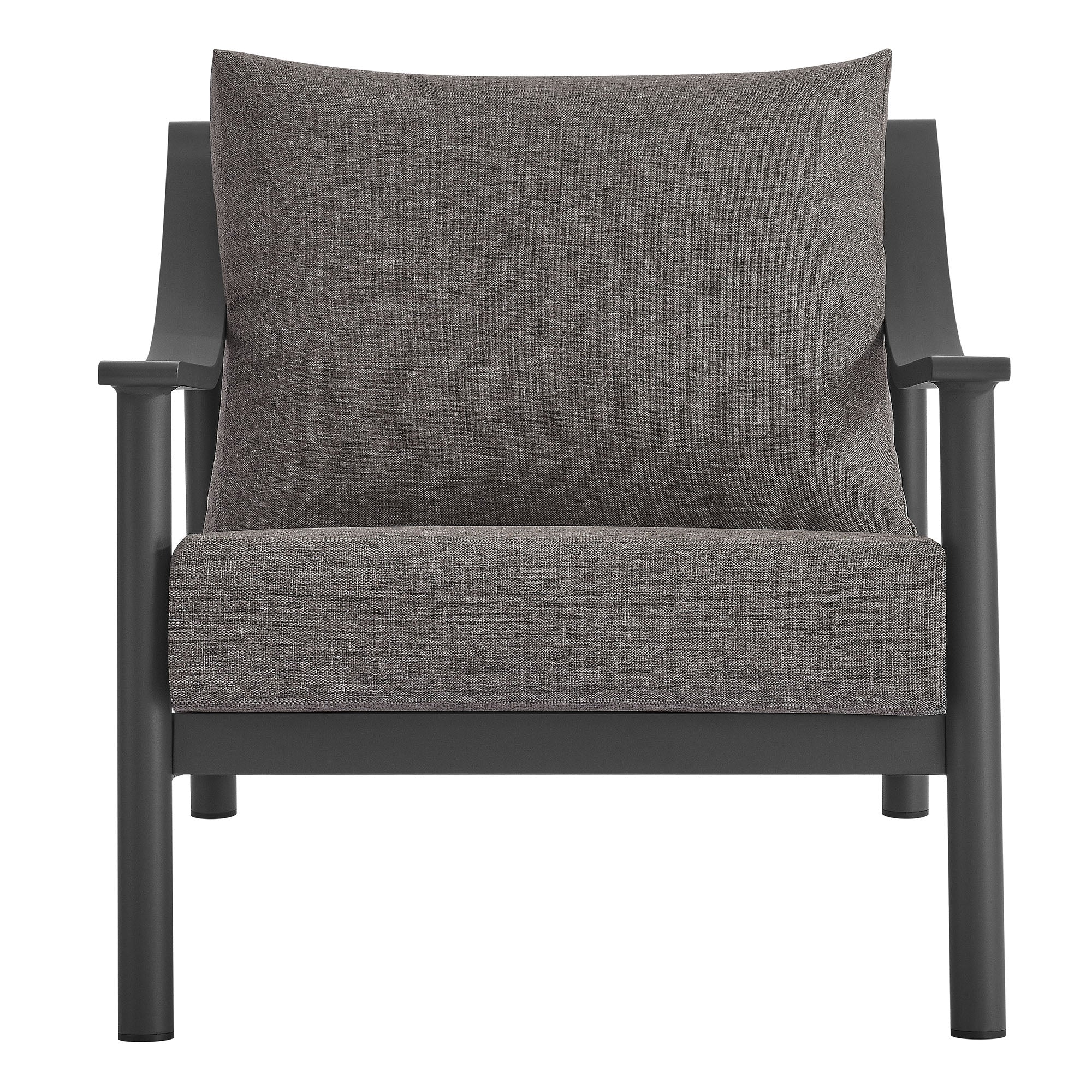 Terrace Outdoor Patio Aluminum Accent Armchair in Carbon Graphite